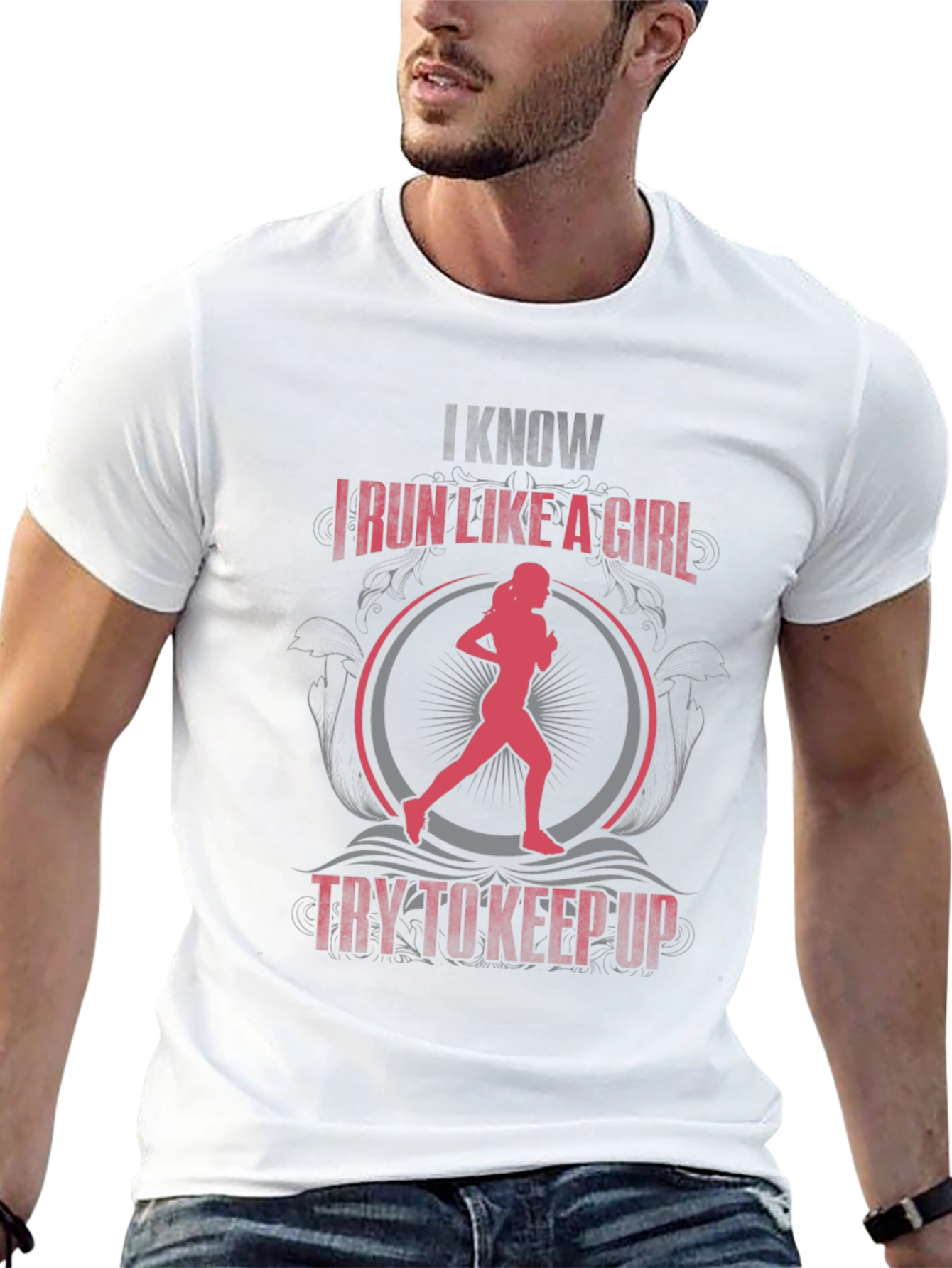 Black I Know I Run Like a Girl Graphic Tee view 13