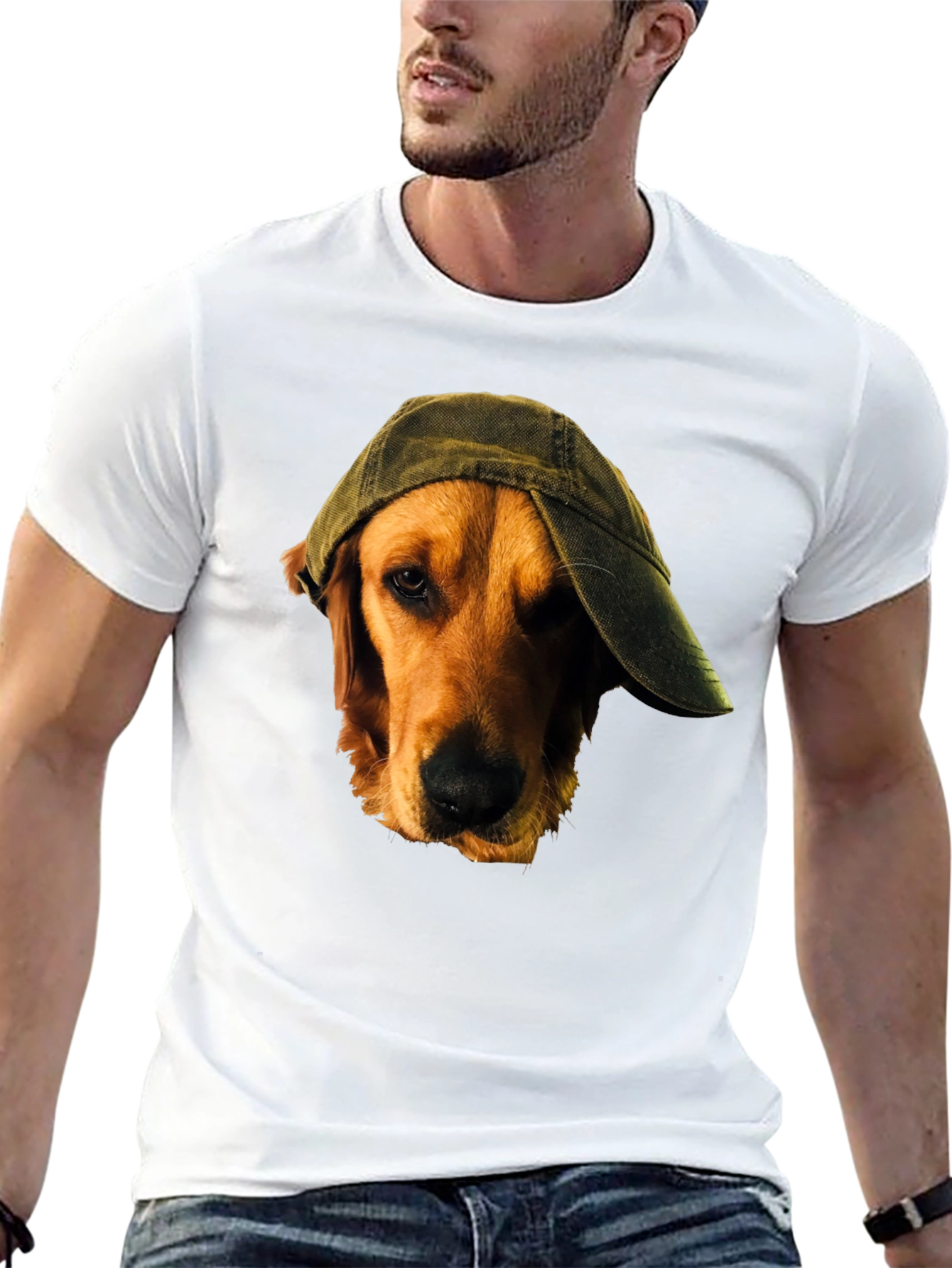 Black Dog in Hat Black T-Shirt view 13