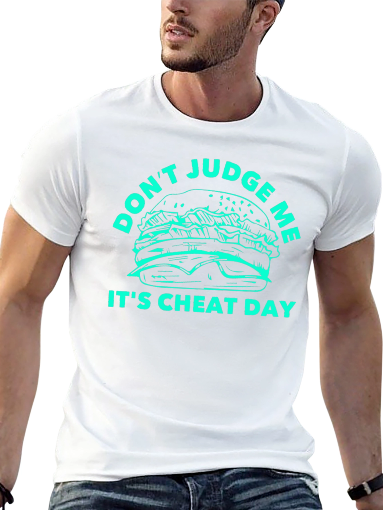 Black Don't Judge Me It's Cheat Day Graphic T-Shirt view 13