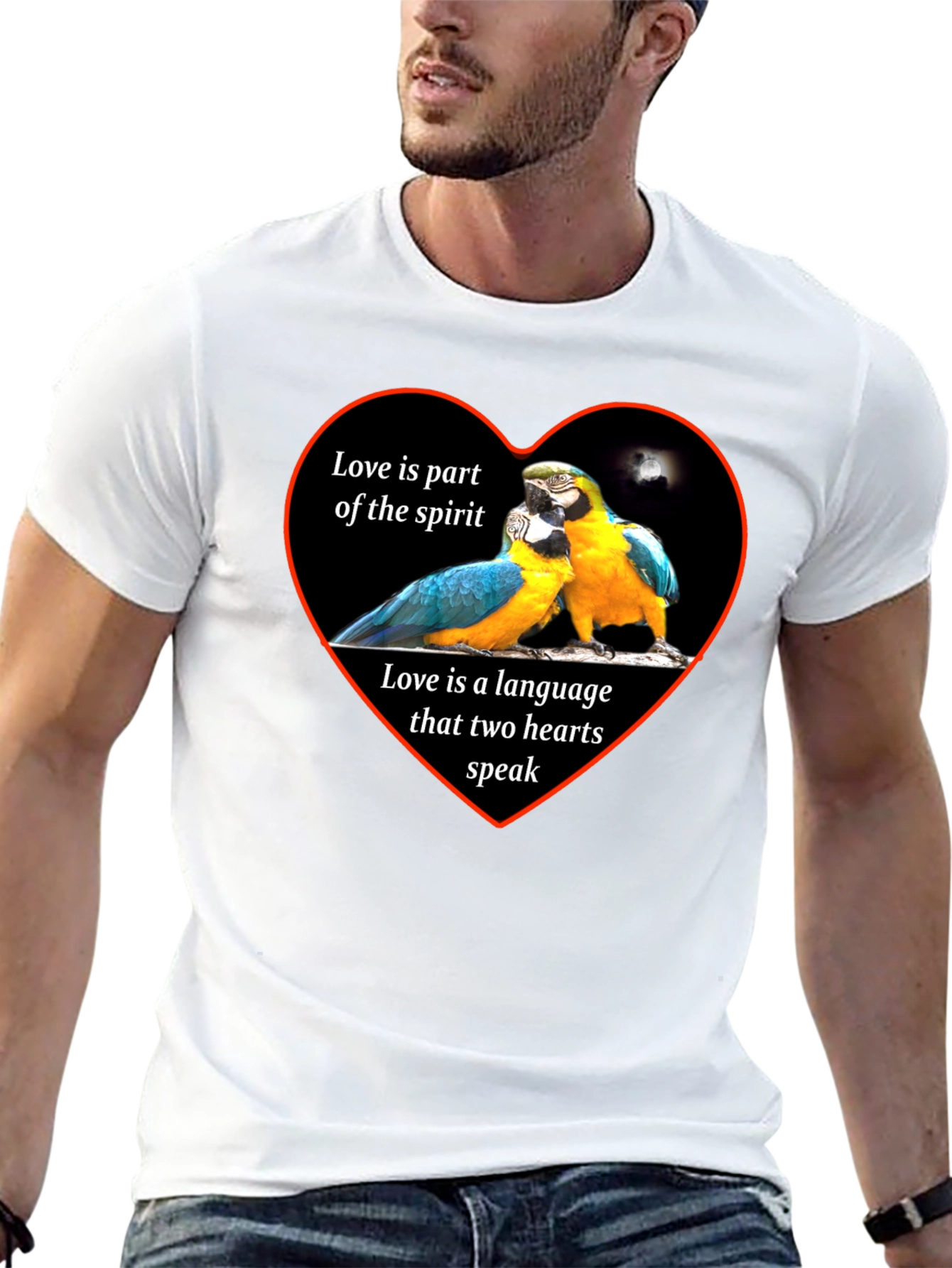 Black Love Parrots Heart T-Shirt - Spirit & Language view 13