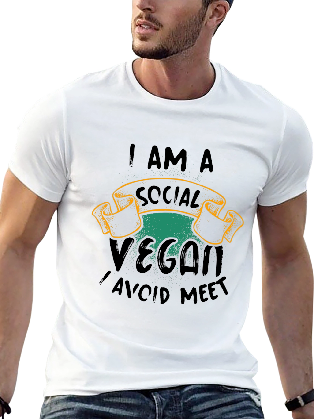 Black Social Vegan T-Shirt view 13