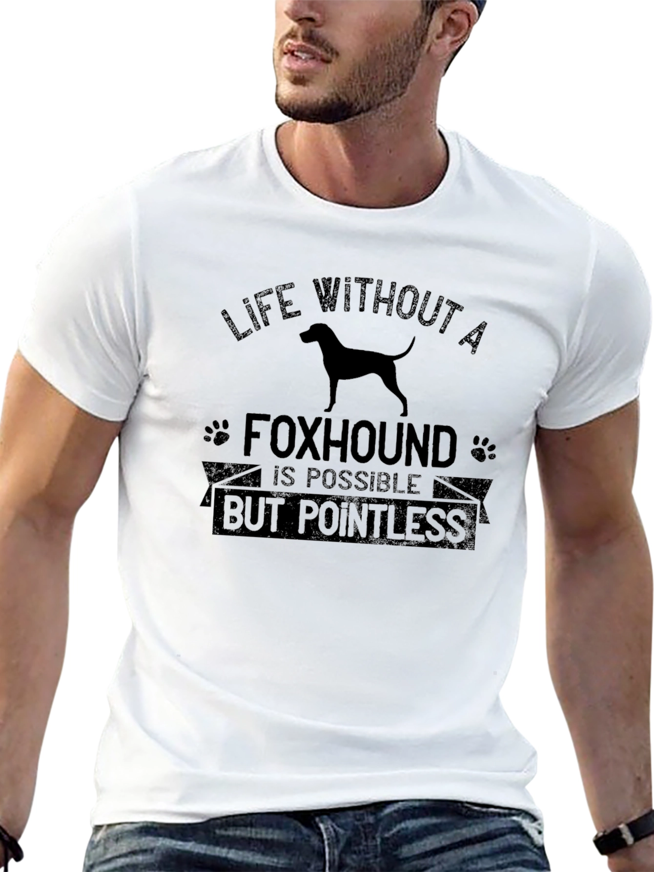 Black Life Without A Foxhound T-Shirt - Pointless Tee view 13