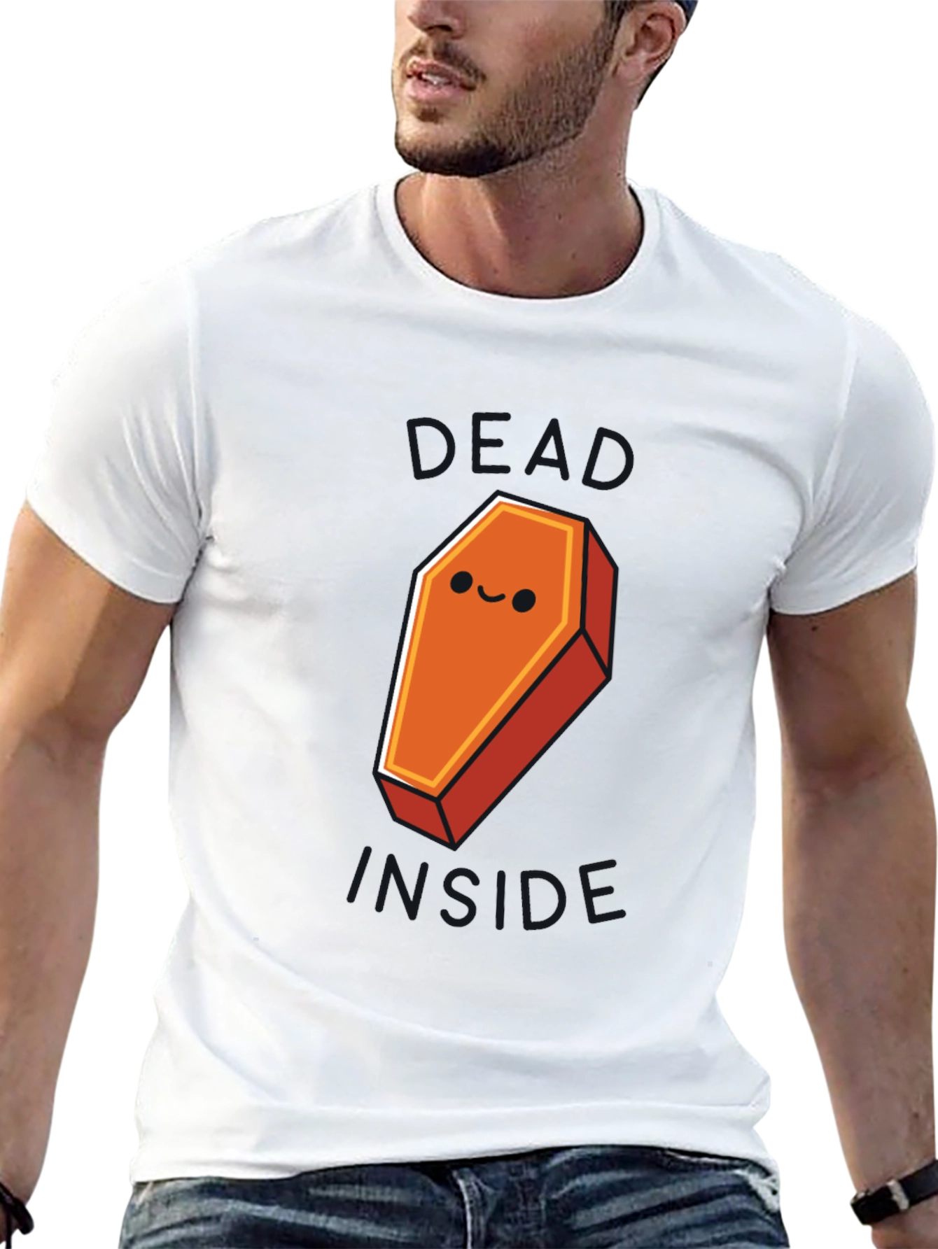 Black Dead Inside Coffin Graphic Tee - Soft Cotton Blend view 13