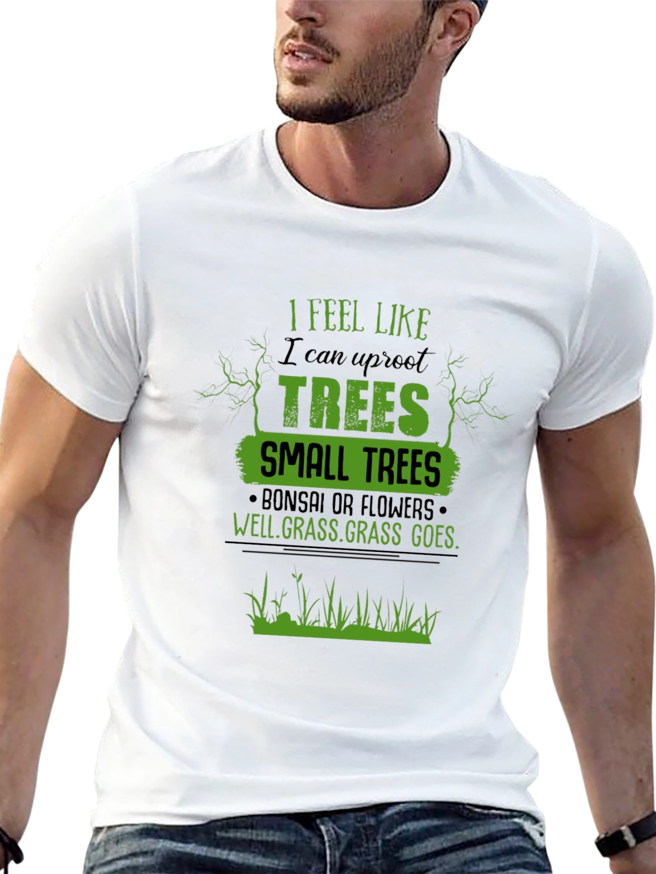 Black I Feel Like I Can Uproot Trees Graphic T-Shirt view 13