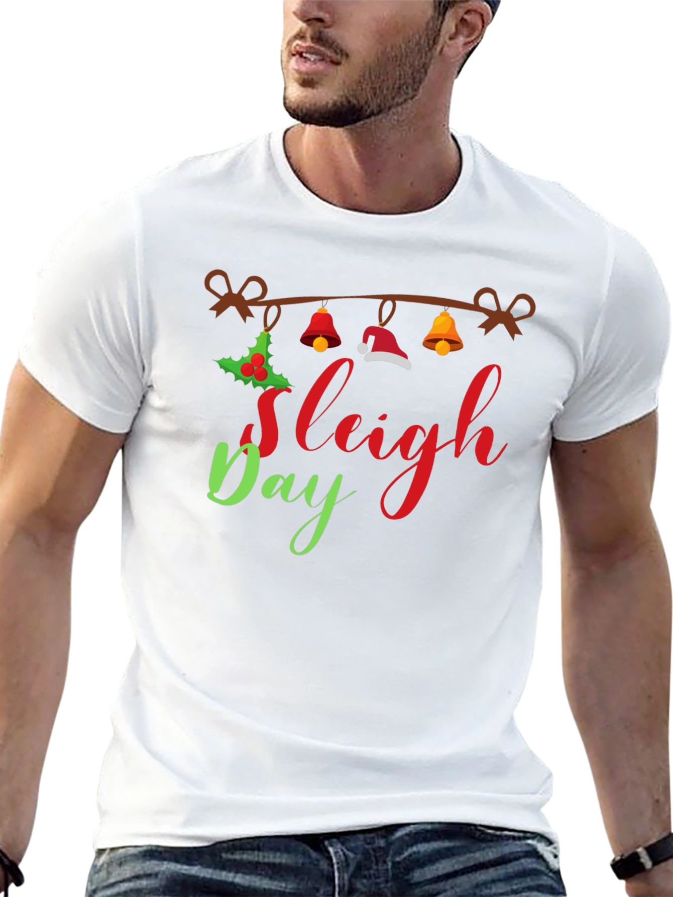 Black Sleigh Day Holiday T-Shirt view 13