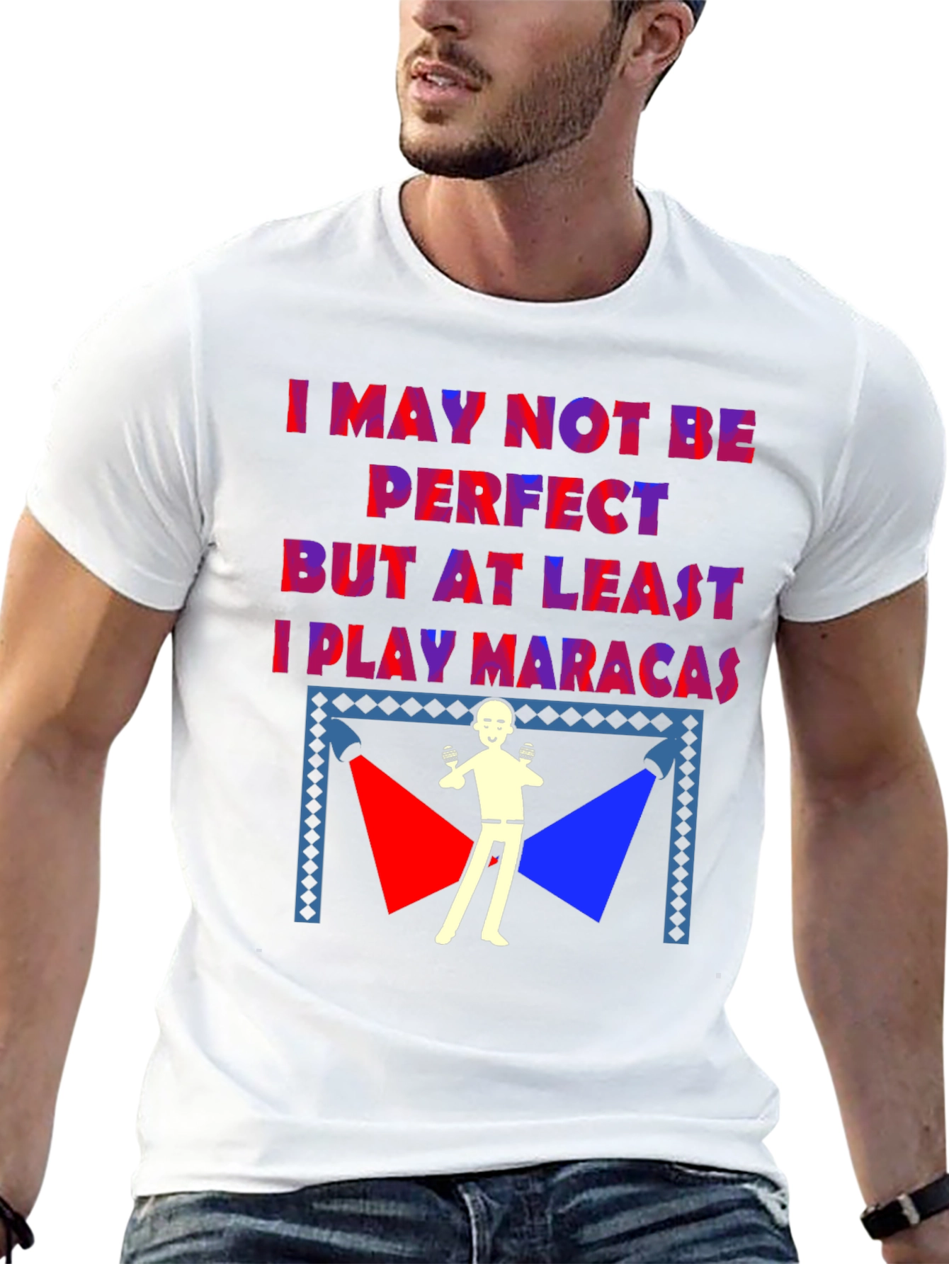 Black Funny Maraca Player T-Shirt view 13