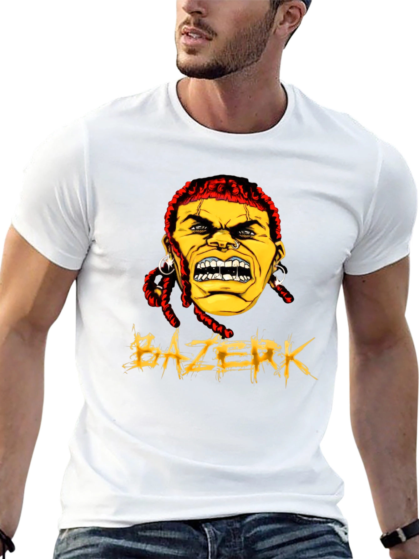 Black BAZERK Graphic Tee - Men's Black Crew Neck view 13