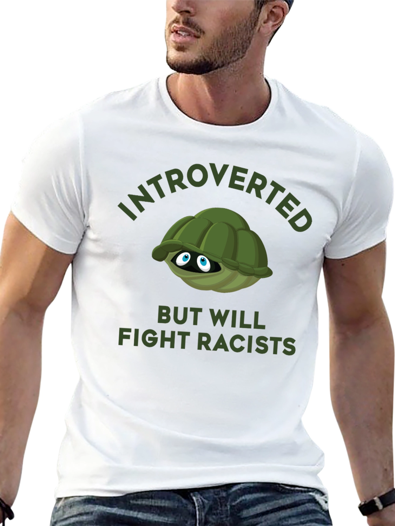 Black Introverted Turtle T-Shirt view 13