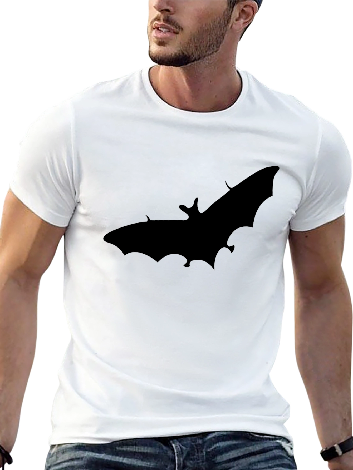 Black Bat Graphic Black T-Shirt - Halloween Tee view 13