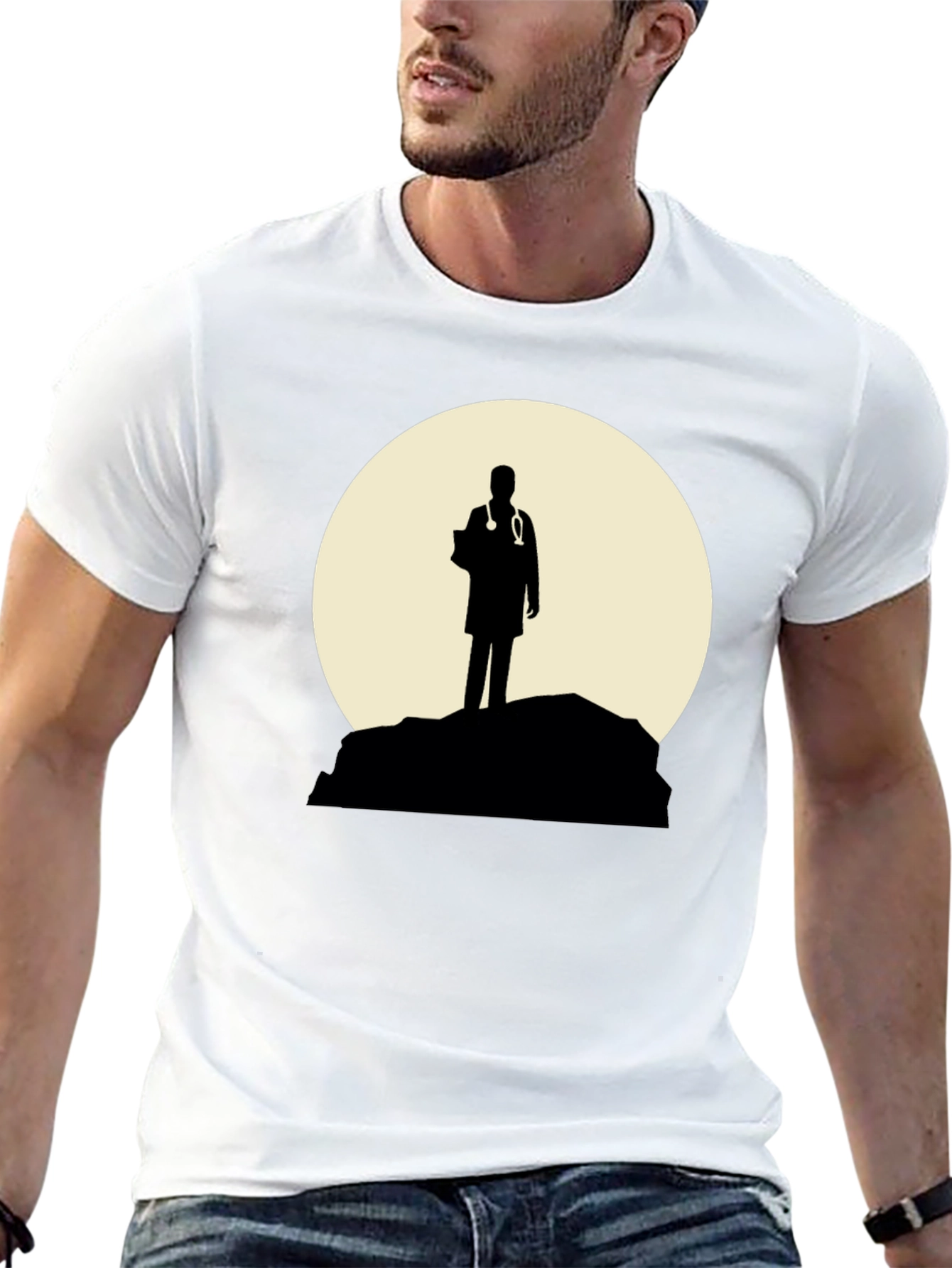 Black Doctor Silhouette Graphic T-Shirt - Black view 13