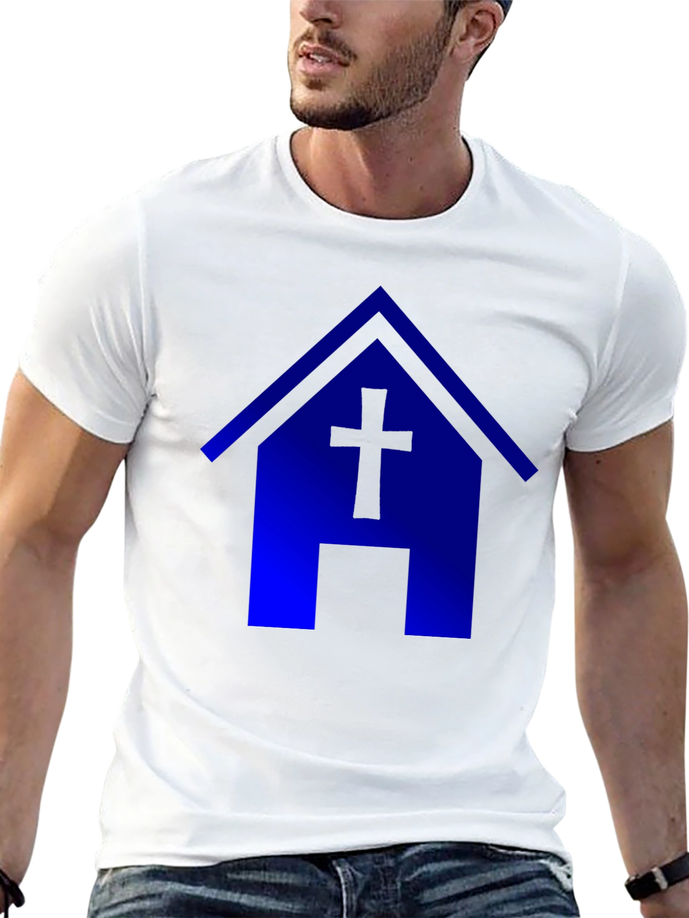 Blue Church T-Shirt: Faith & Style - 13