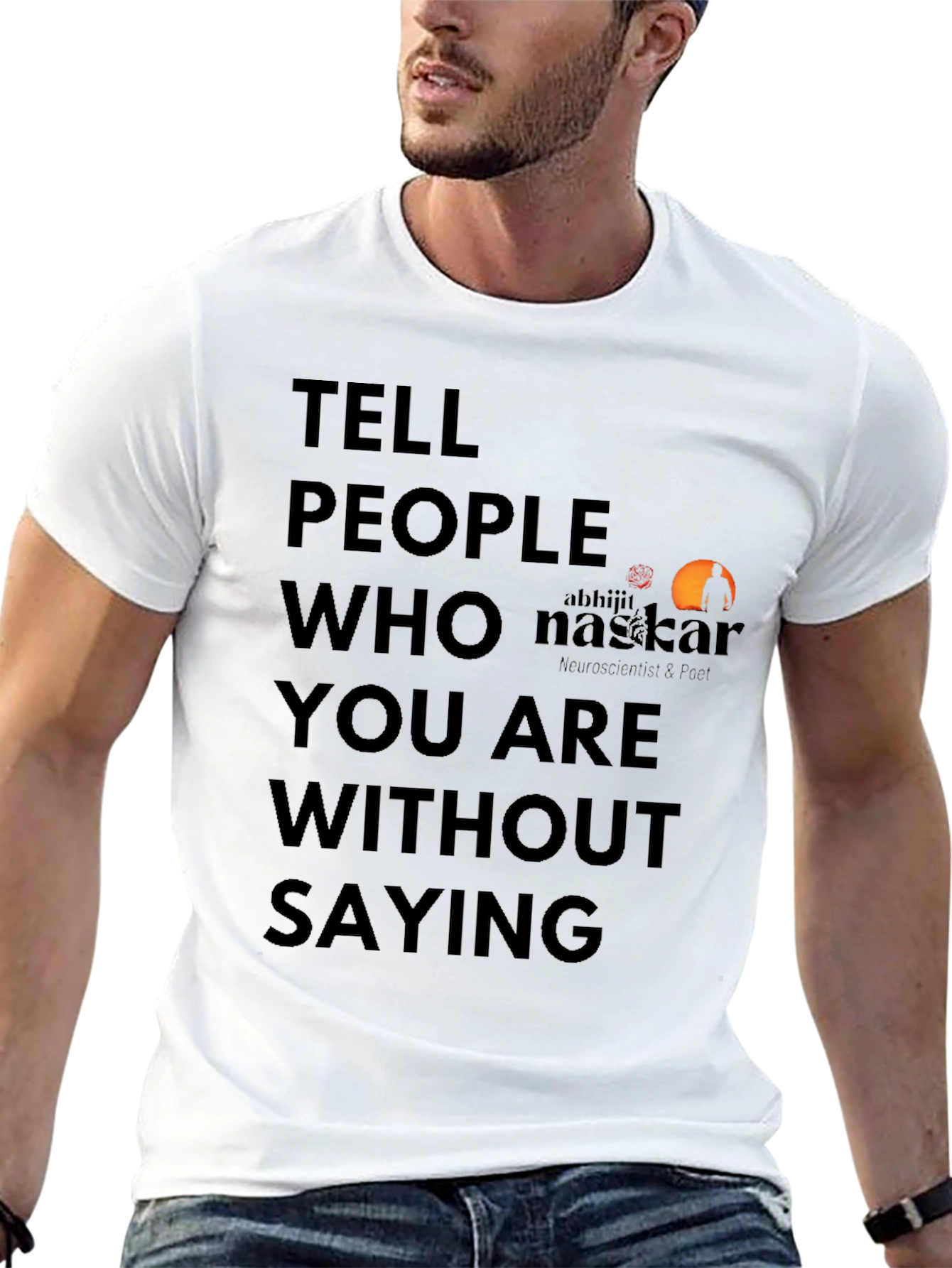 Black Statement T-Shirt: Tell People Who You Are Without Saying view 13