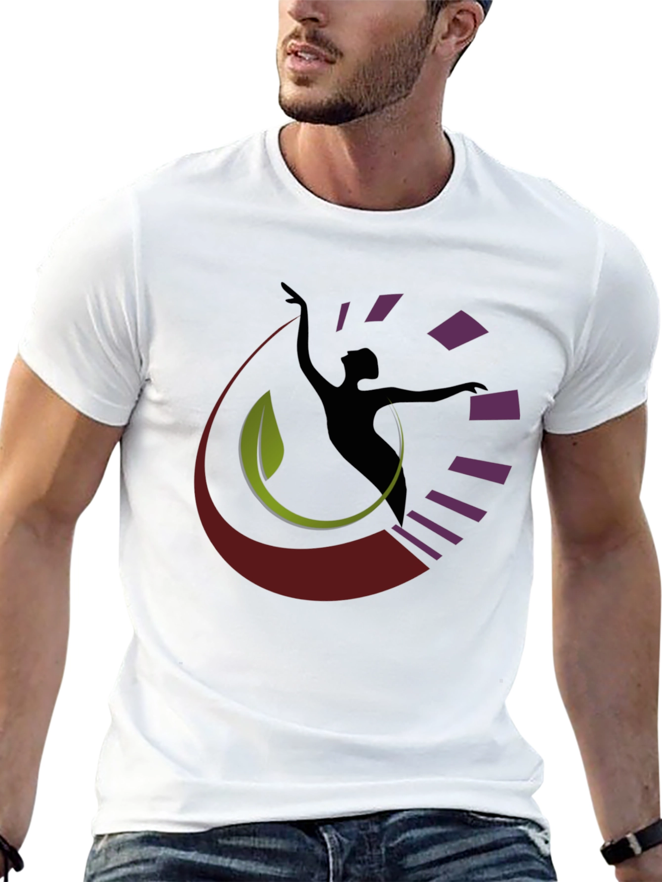 Black Abstract Dancer Graphic Black T-Shirt view 13