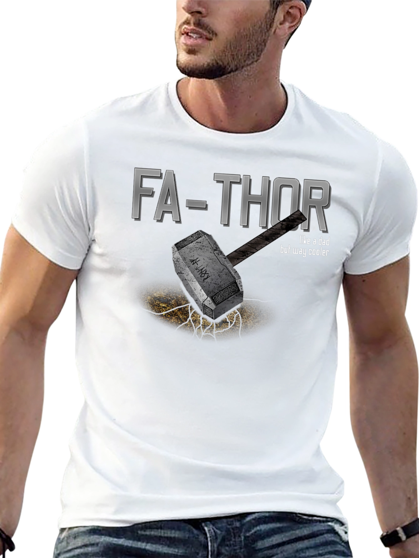 Black Fa-Thor T-Shirt - Like A Dad, But Way Cooler view 13