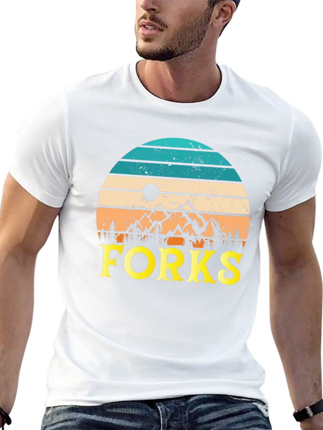 Black Vintage Forks Graphic Tee view 13