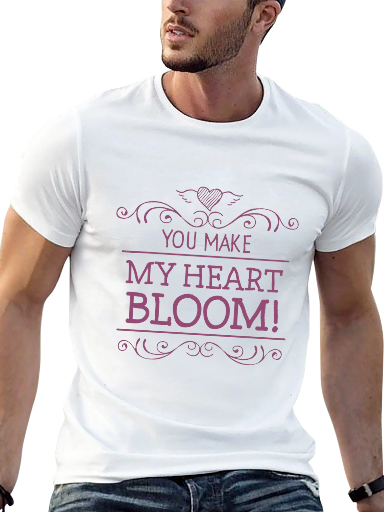 Black You Make My Heart Bloom! Graphic Tee view 13