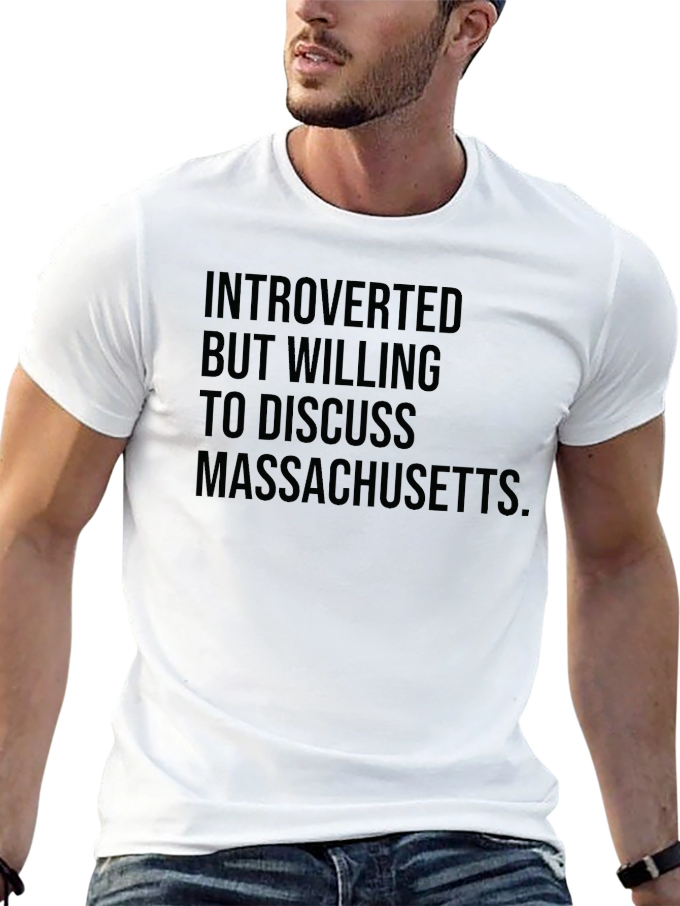 Black Introverted Massachusetts T-Shirt view 13