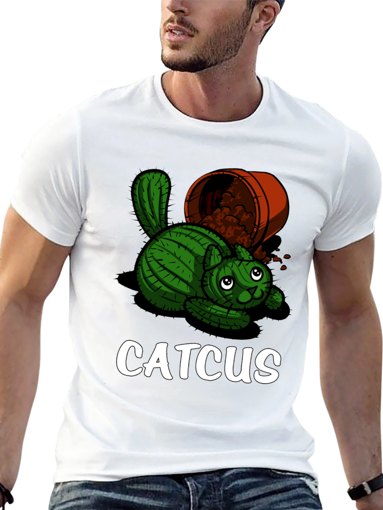 Black Catcus Graphic T-Shirt - Unique Funny Design view 13
