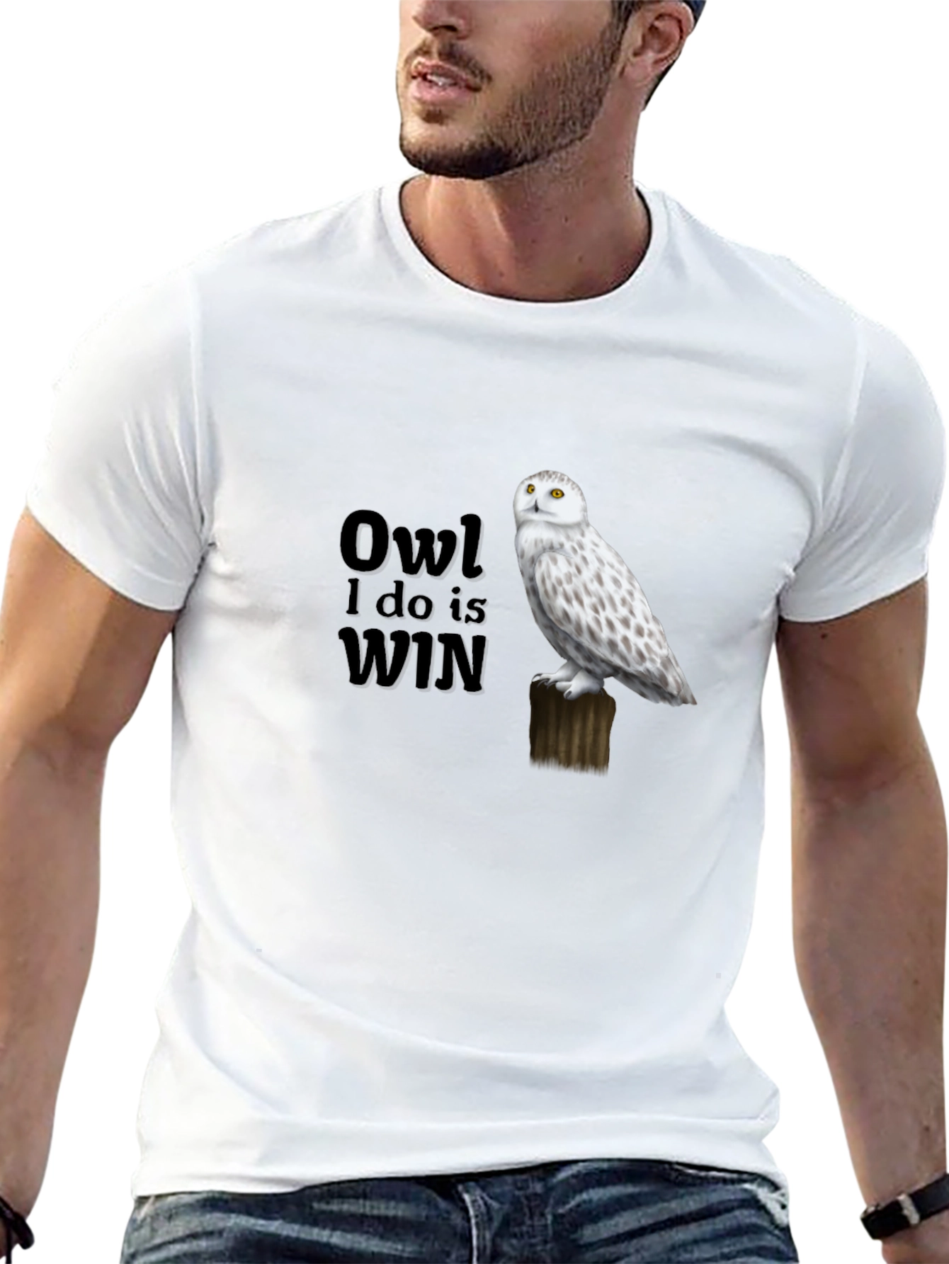 Black Owl I Do is Win Graphic T-Shirt view 13