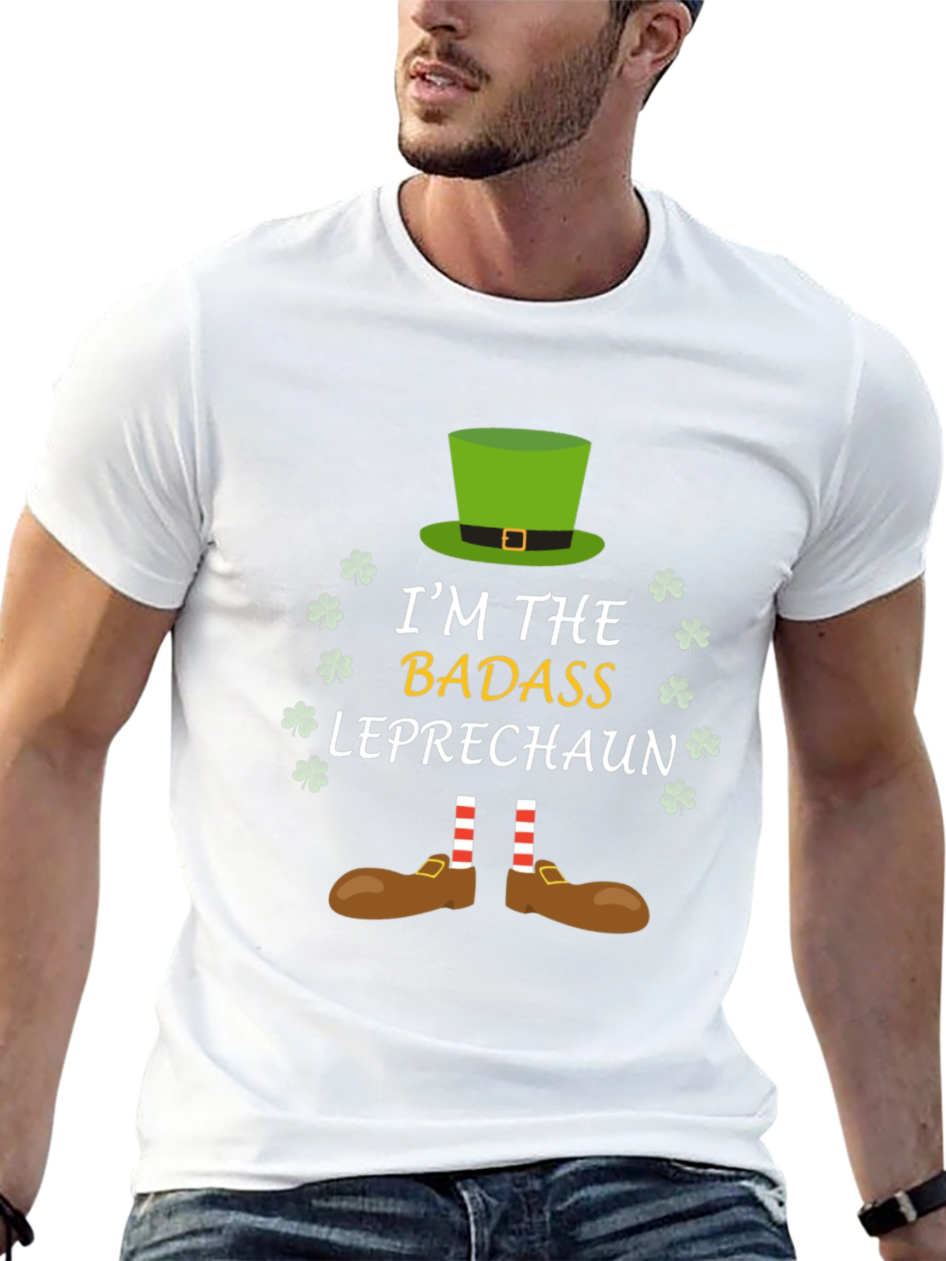 Black Badass Leprechaun St. Patrick's Day T-Shirt view 13