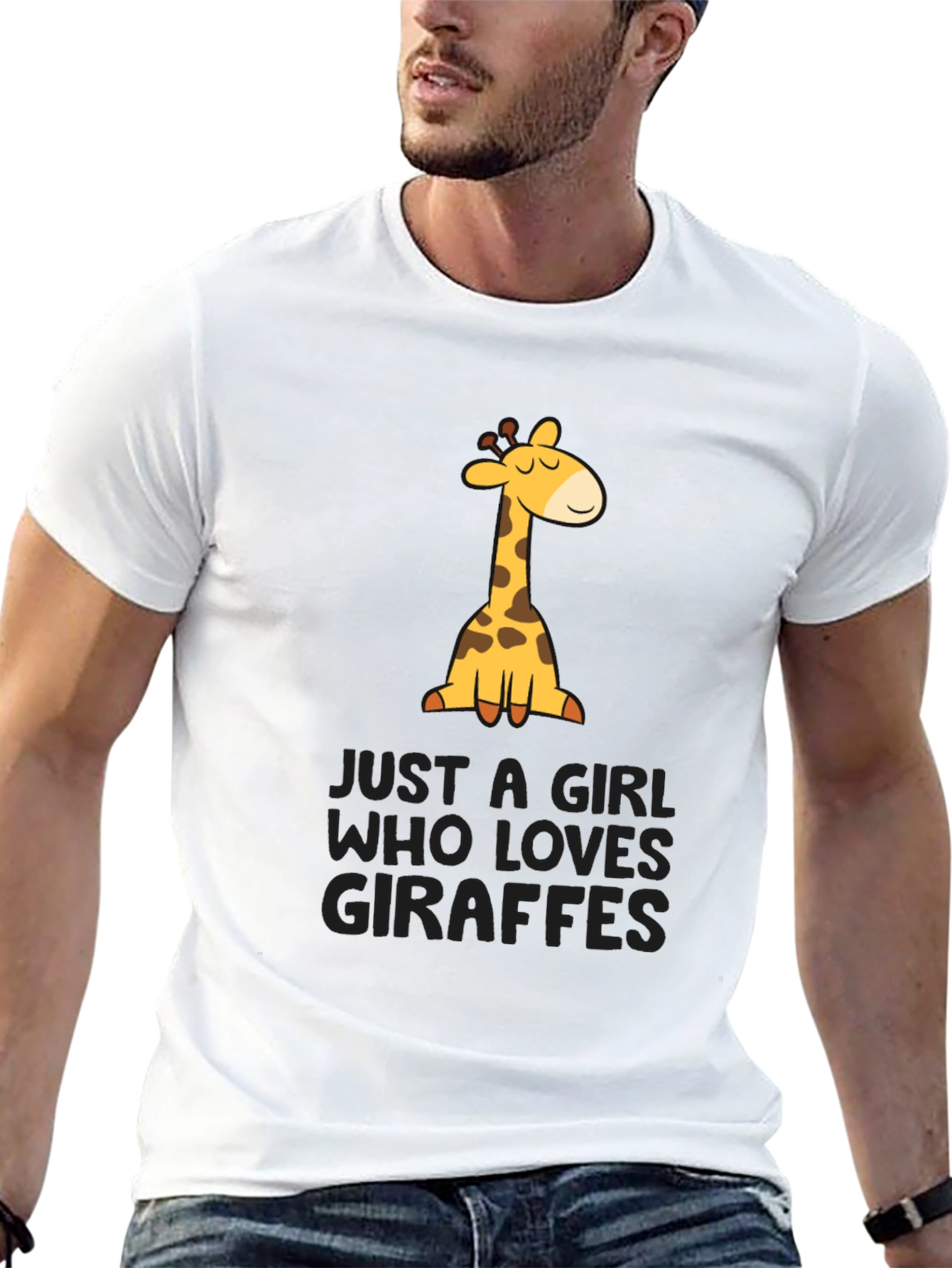 Black Giraffe Lover T-Shirt - Just A Girl Who Loves Giraffes Tee view 13