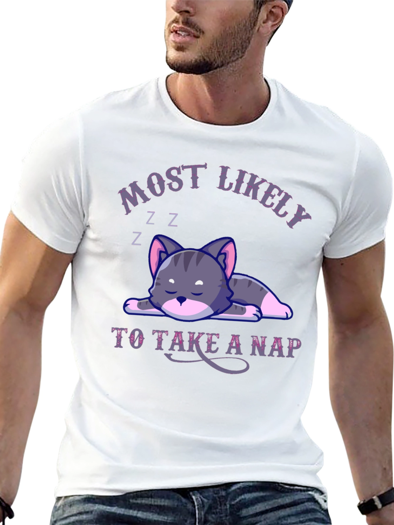 Black Most Likely To Take A Nap Cat T-Shirt view 13