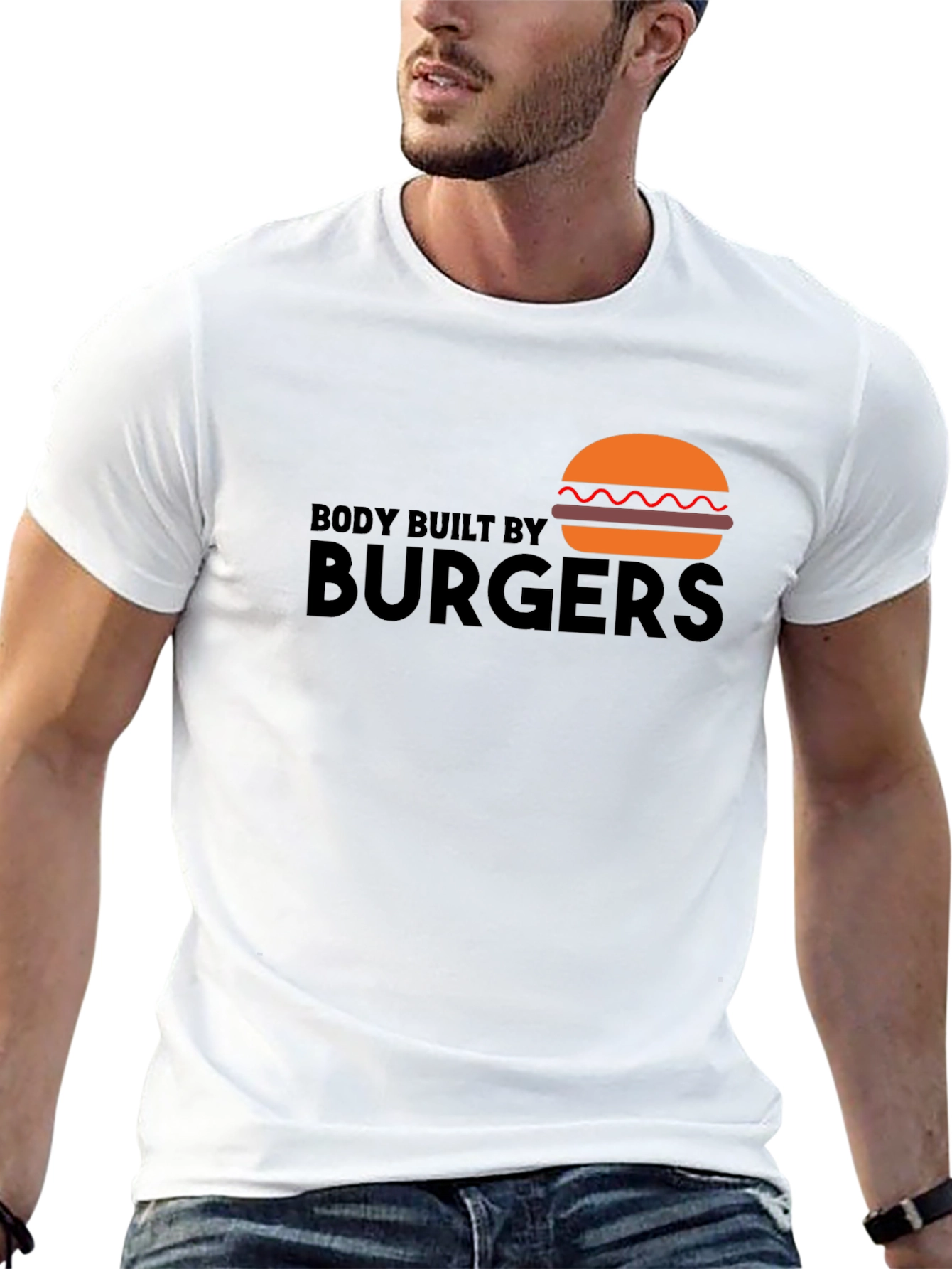 Black Body Built by Burgers Graphic T-Shirt view 13