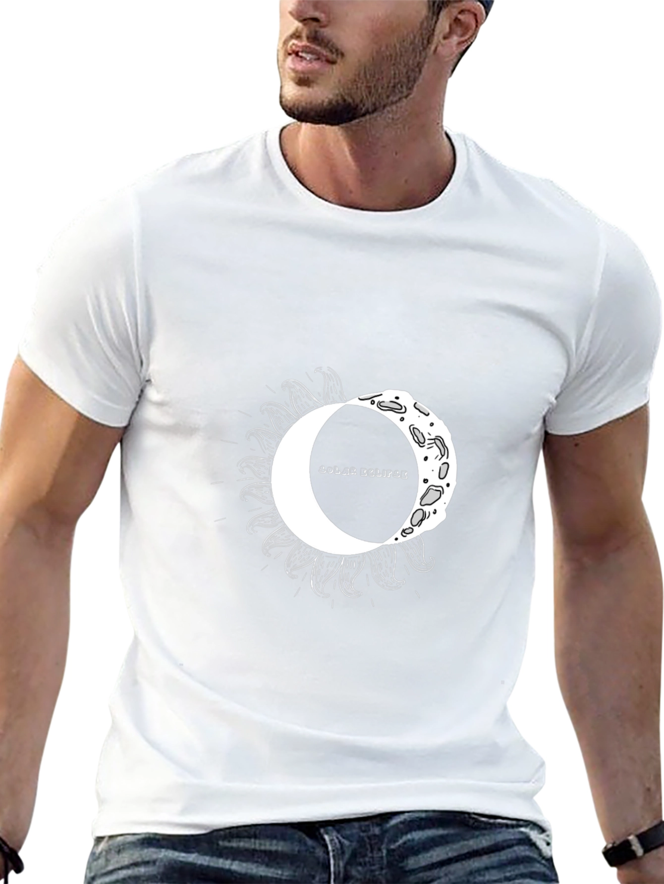 Black Solar Eclipse Graphic Tee - Unisex Black T-Shirt view 13