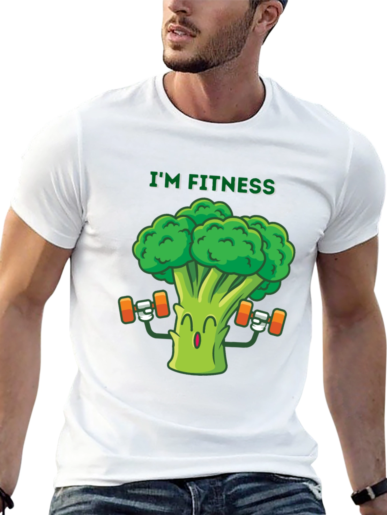 Black I'm Fitness Broccoli Graphic Tee view 13