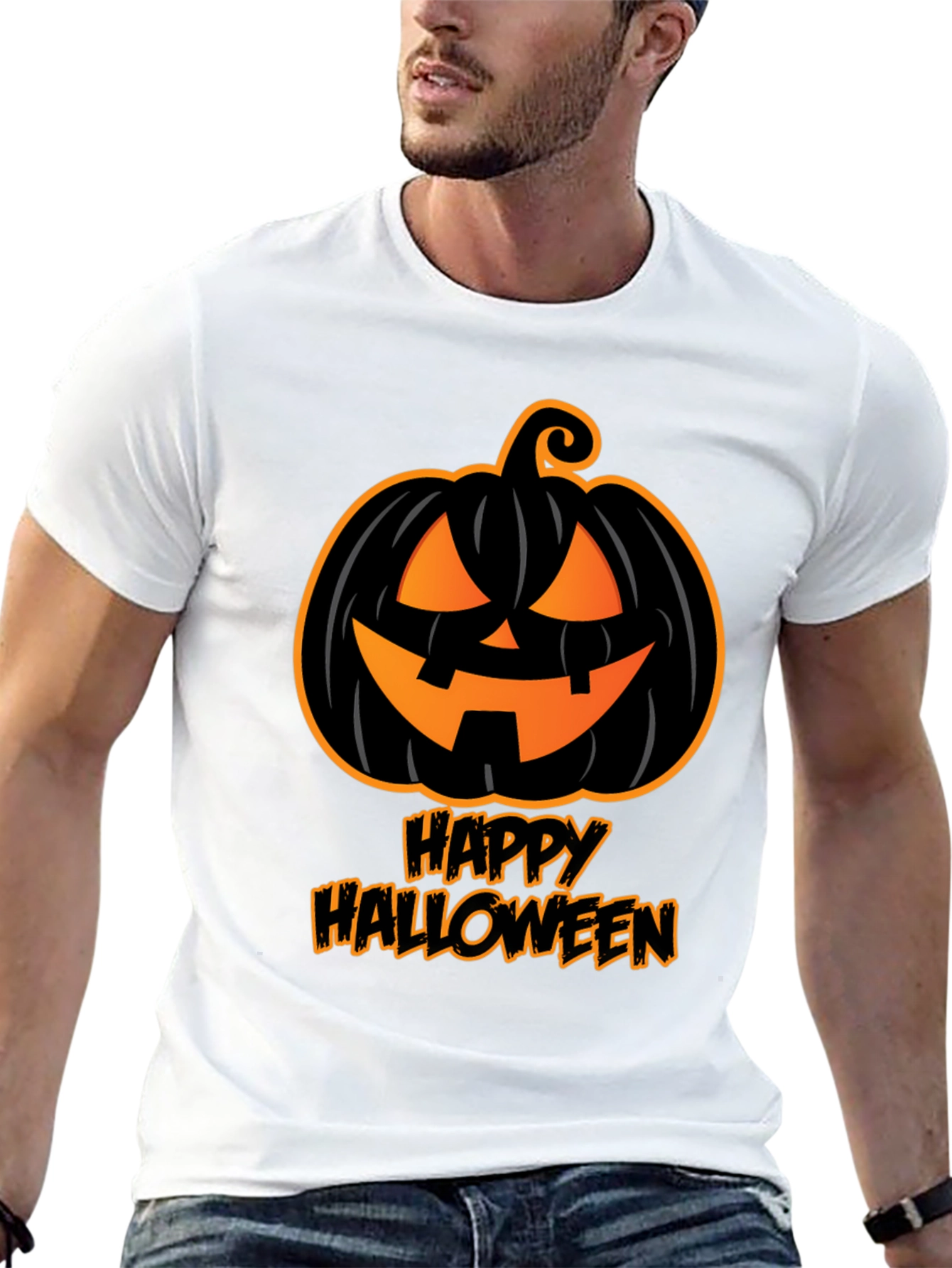 Black Happy Halloween Pumpkin T-Shirt view 13