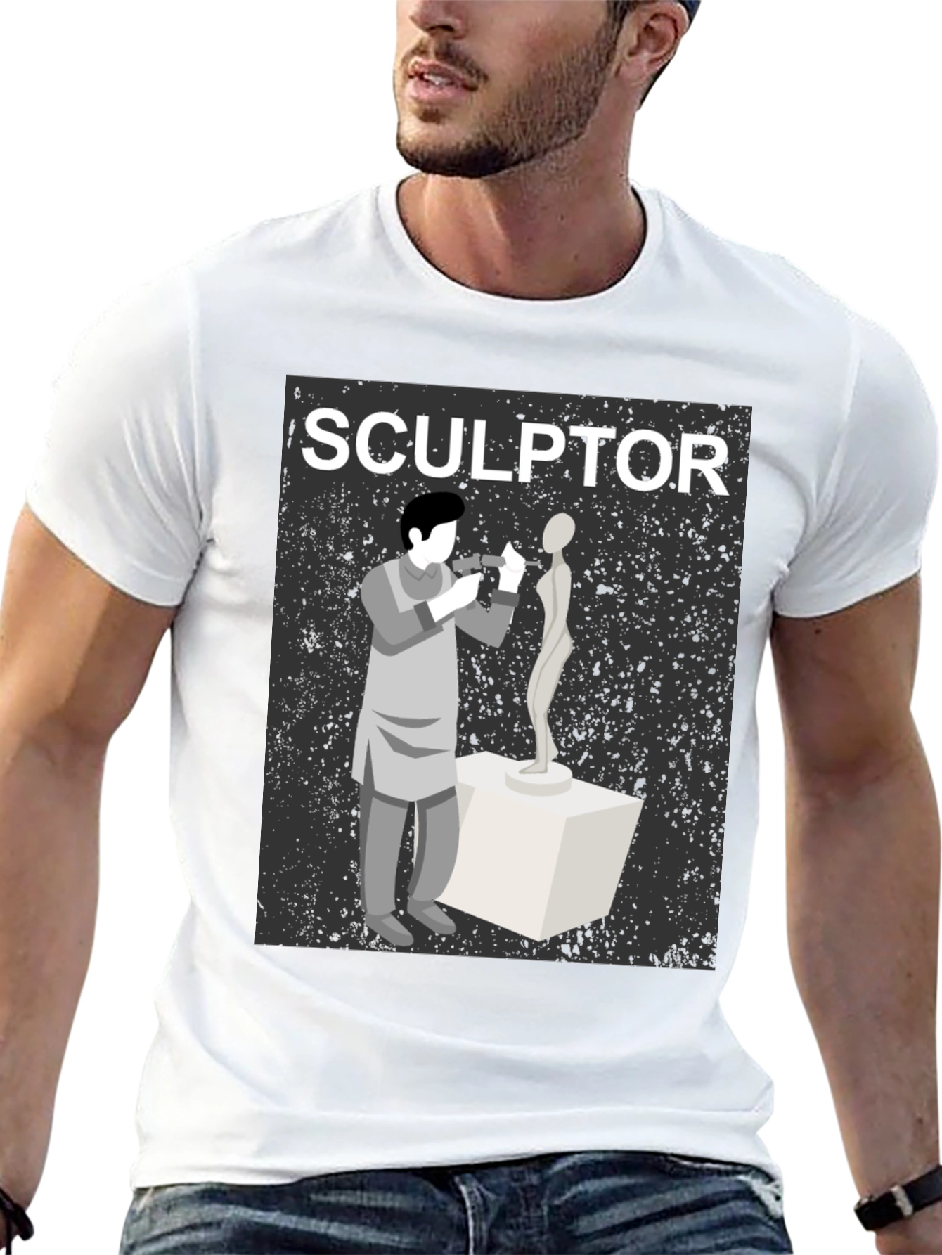 Black Sculptor T-Shirt - Artistic Design view 13