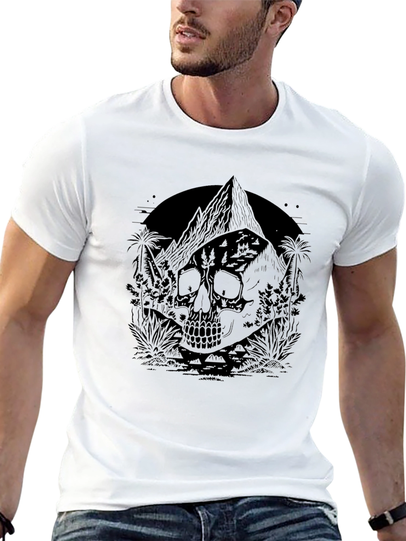 Black Skull Mountain Black T-Shirt view 13