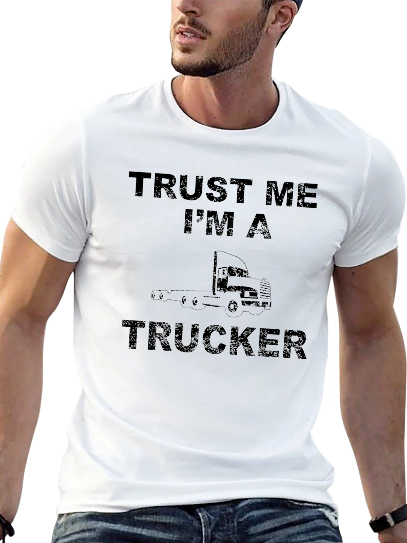 Black Trust Me I'm A Trucker Black T-Shirt view 13