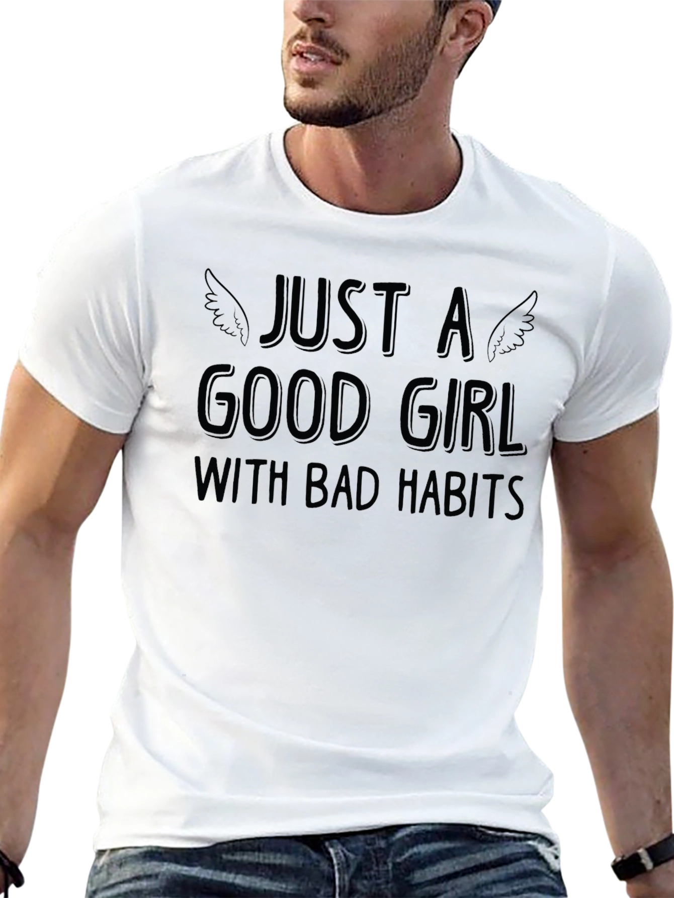 Black Just A Good Girl With Bad Habits T-Shirt view 13