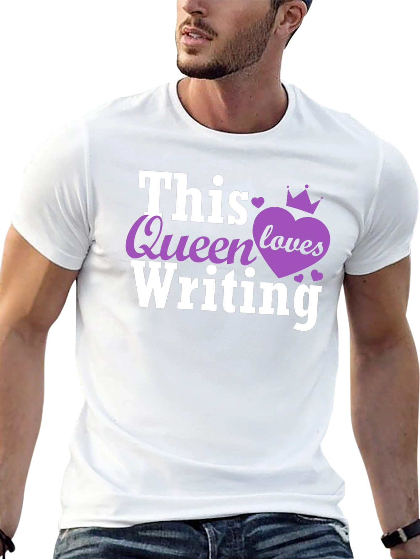 Black Queen Writing T-Shirt - Black Novelty Tee view 13