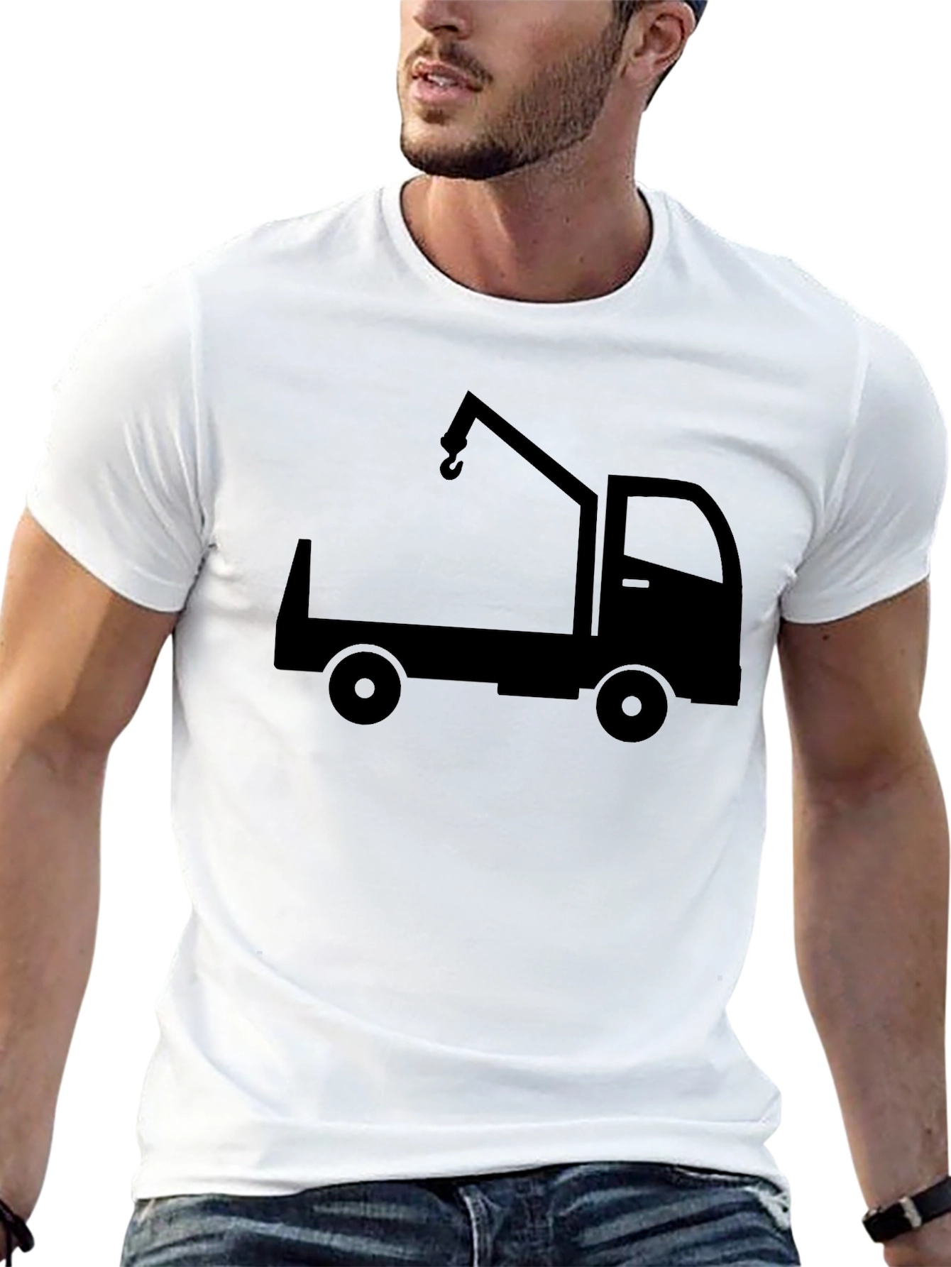 Black Tow Truck Graphic T-Shirt - Heavy Duty Style view 13