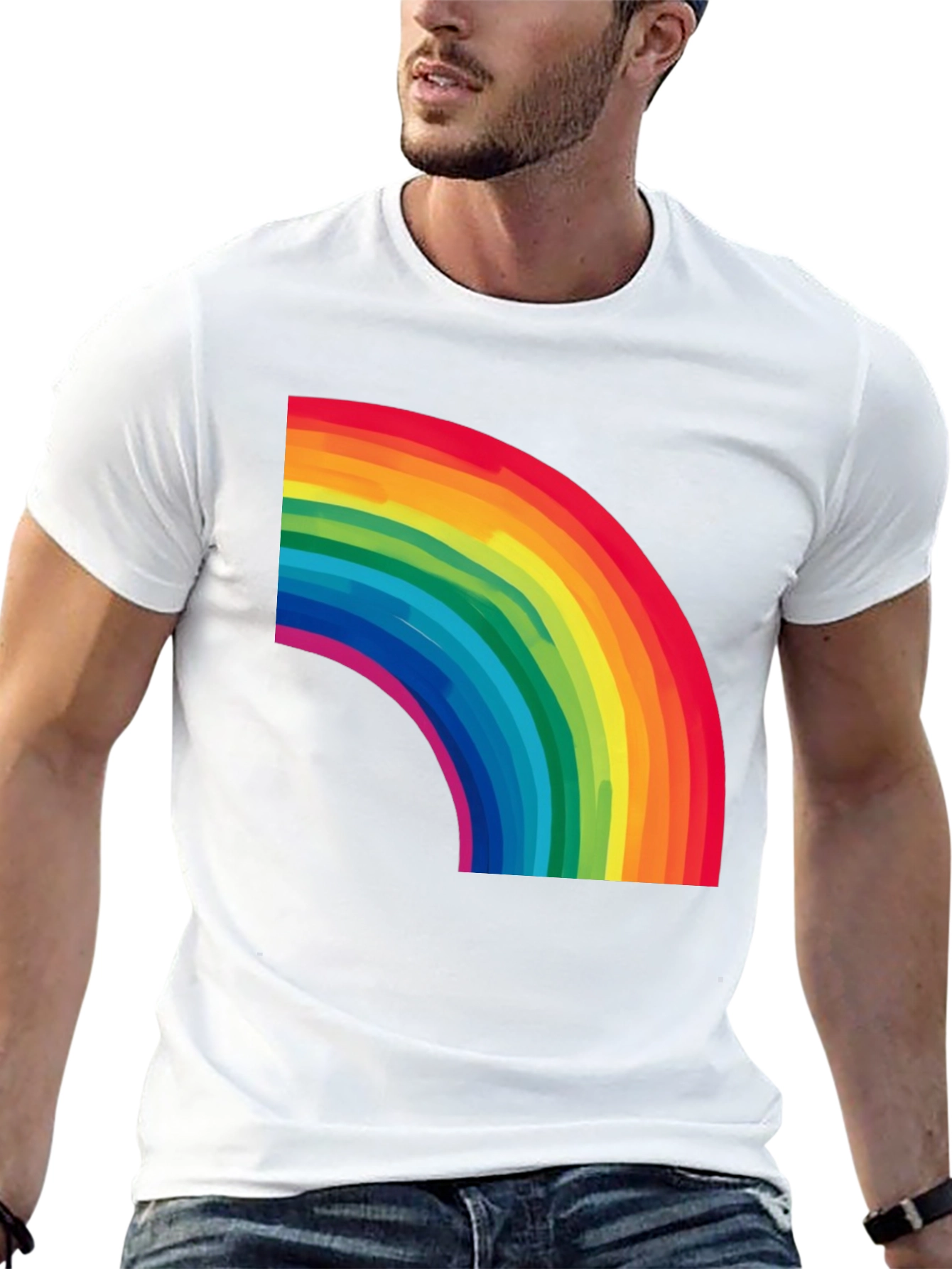 Black Rainbow Graphic Black T-Shirt view 13