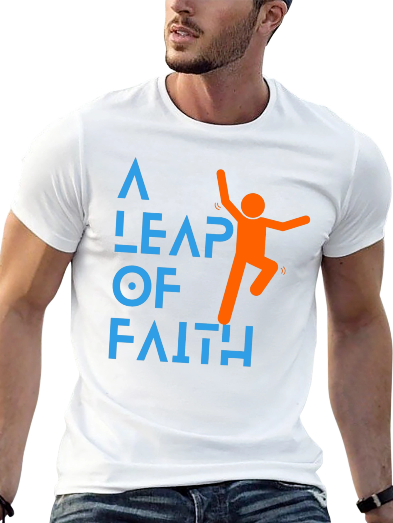 Black Leap of Faith Graphic Tee - Motivational Black T-Shirt view 13