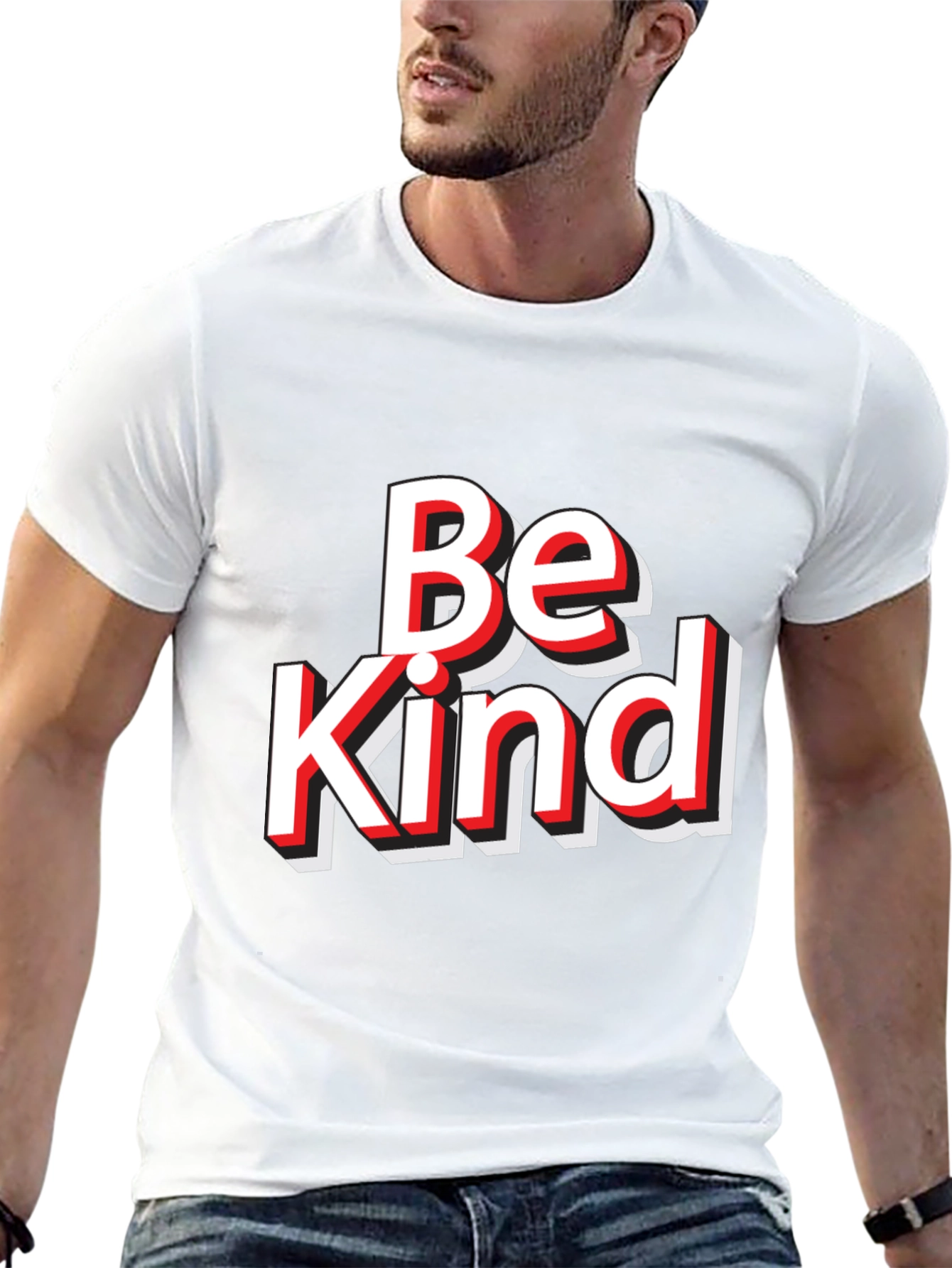 Black Be Kind Graphic Tee - Black Cotton Blend T-Shirt view 13