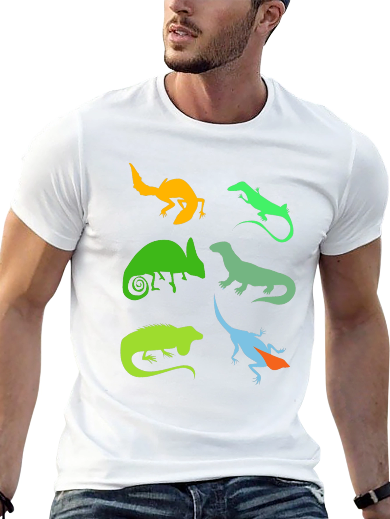 Black Lizard Silhouette Graphic T-Shirt - Reptile Lover Tee view 13