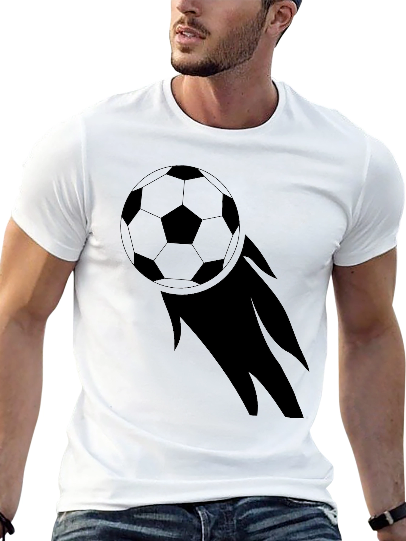 Black Soccer Ball Graphic Black Tee view 13