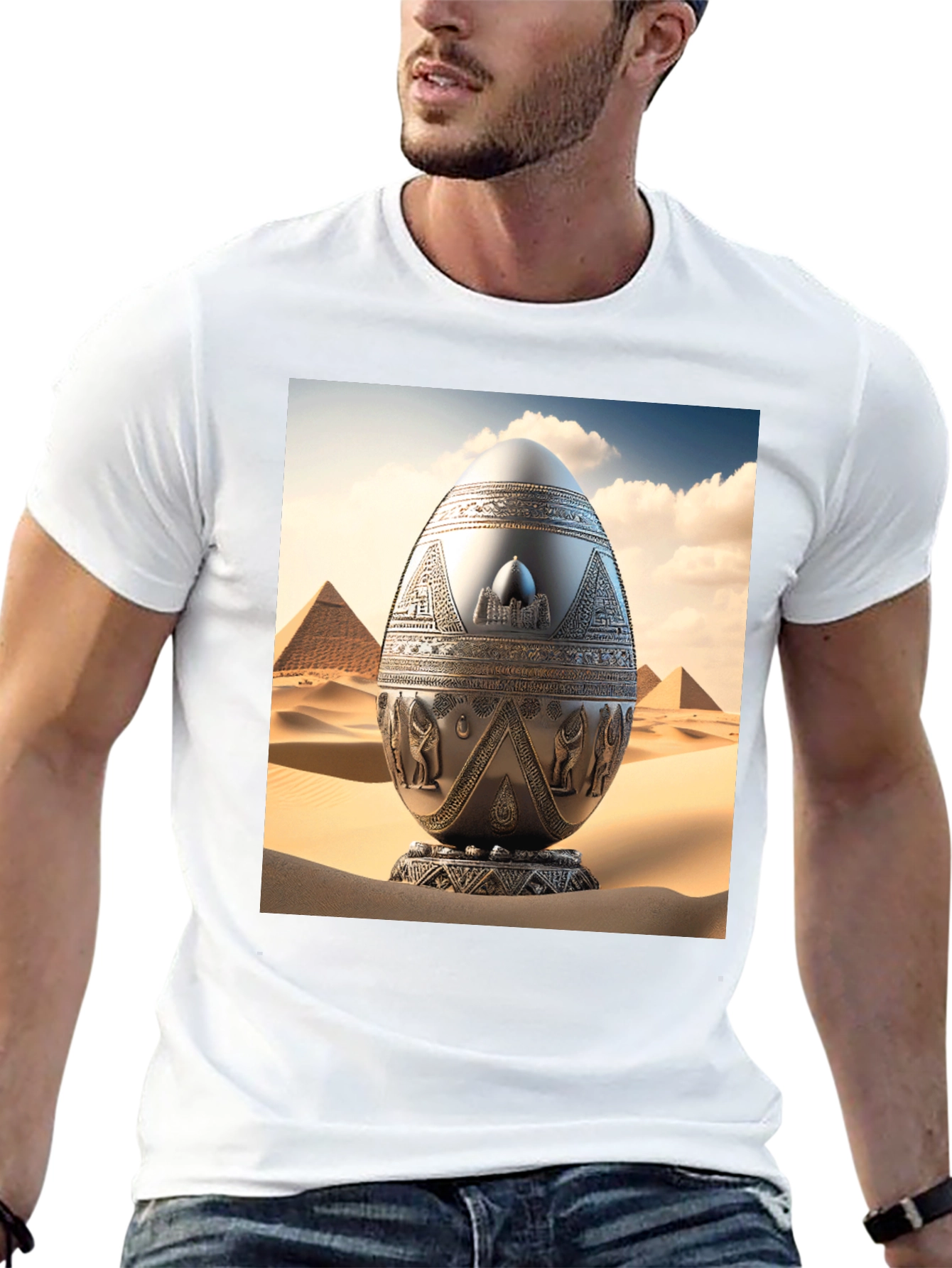 Black Egyptian Egg T-Shirt - Unique Design view 13