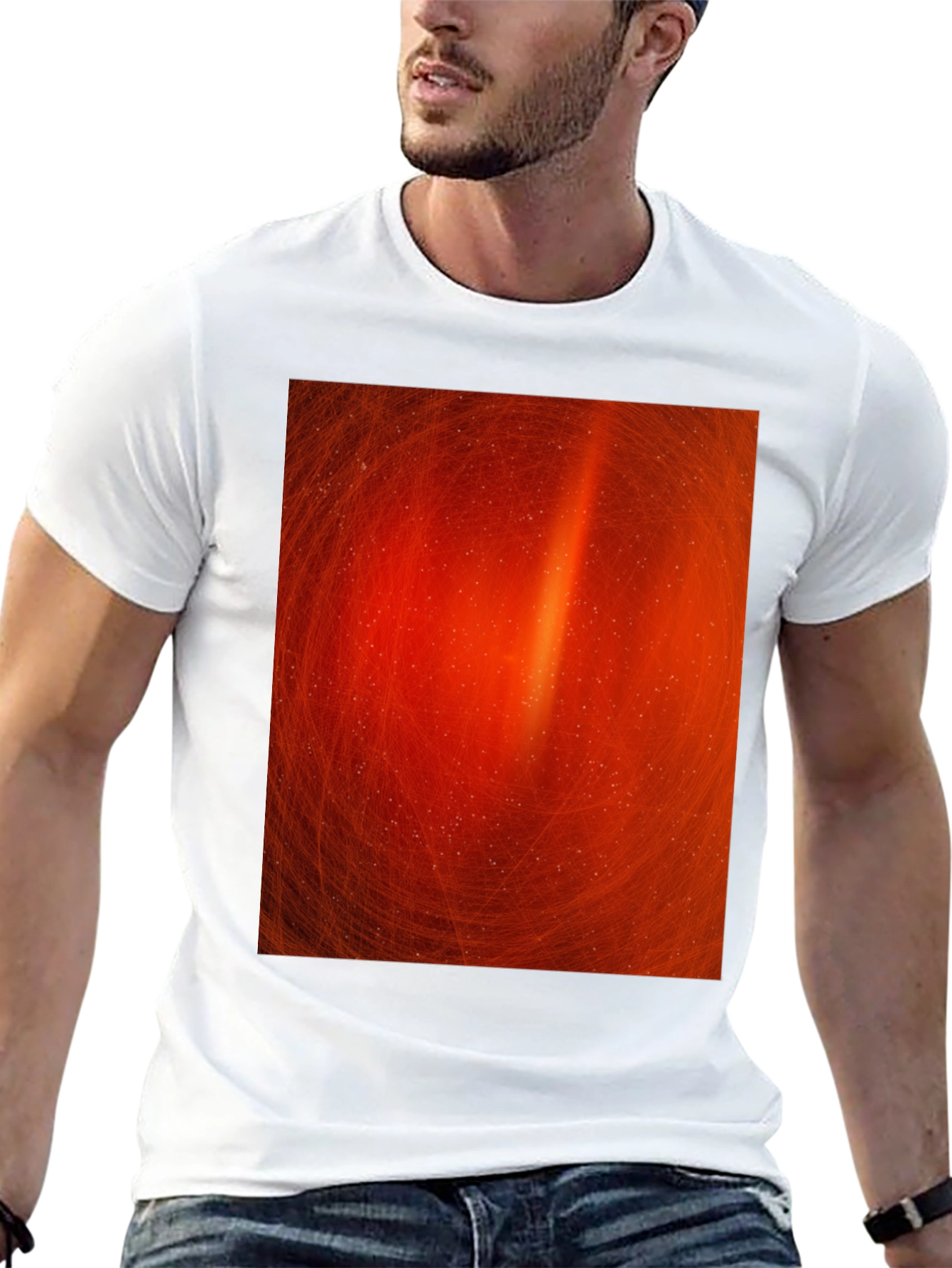 Black Fiery Swirl Black T-Shirt - Modern Art Design view 13