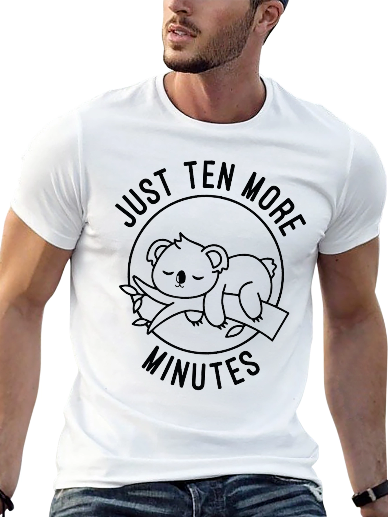 Black Just Ten More Minutes Koala T-Shirt view 13
