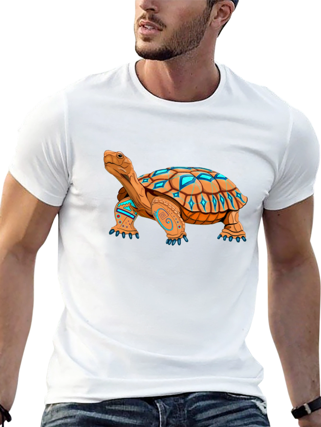 Black Turtle Graphic Black Tee - Unique Design view 13