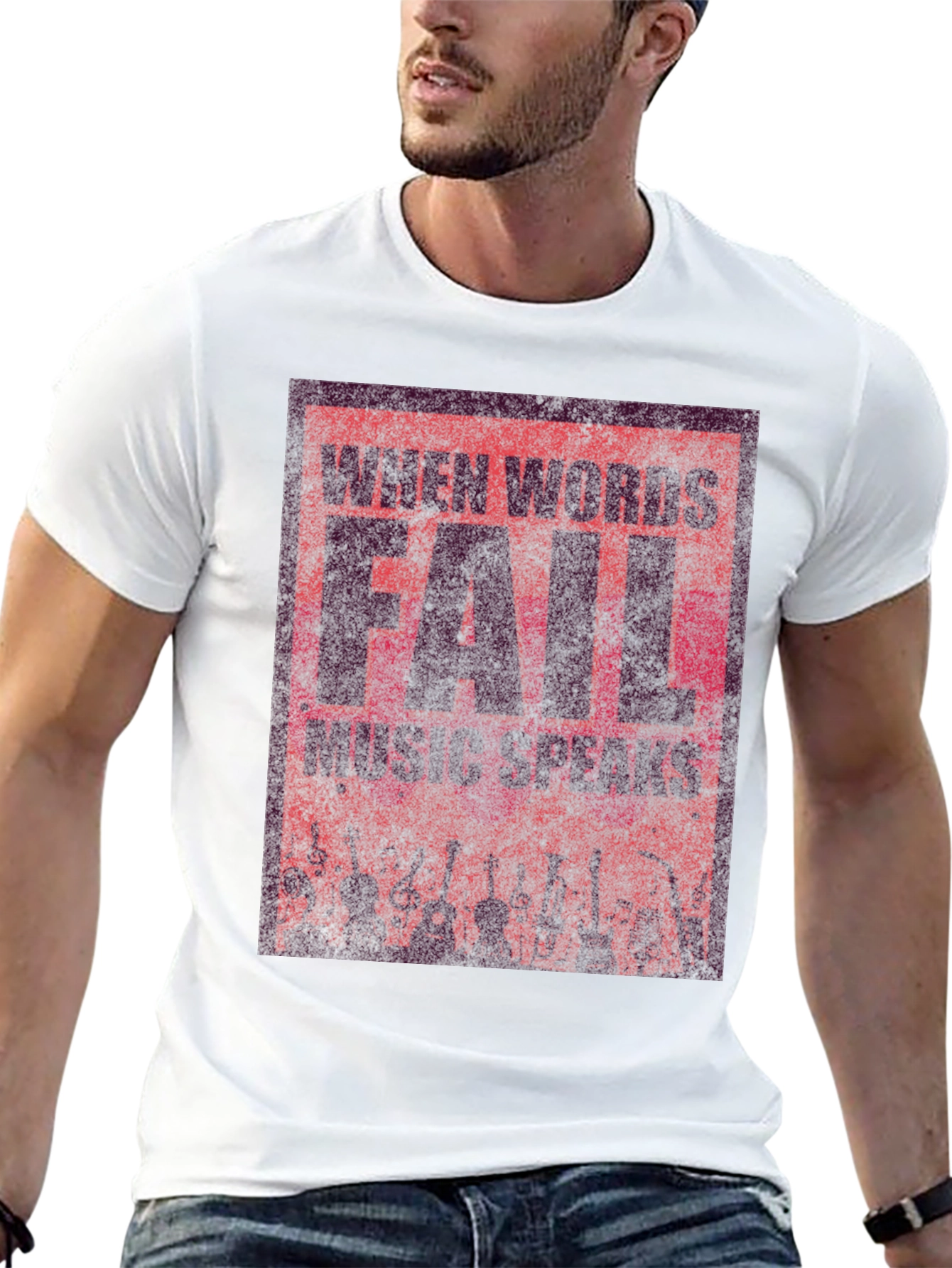 Black Music Speaks T-Shirt - When Words Fail Design view 13