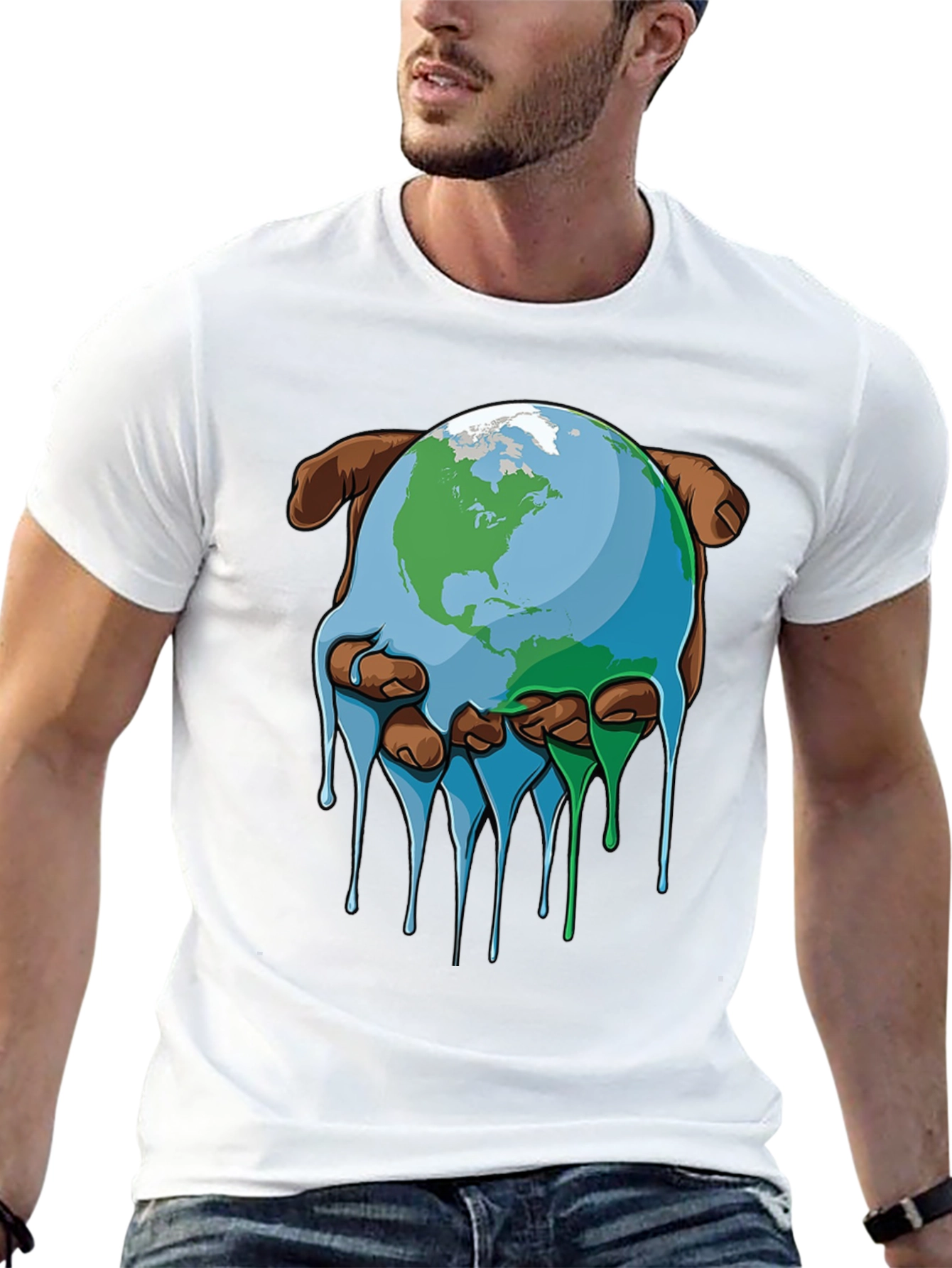Black Melting Earth Graphic Tee - Save the Planet view 13