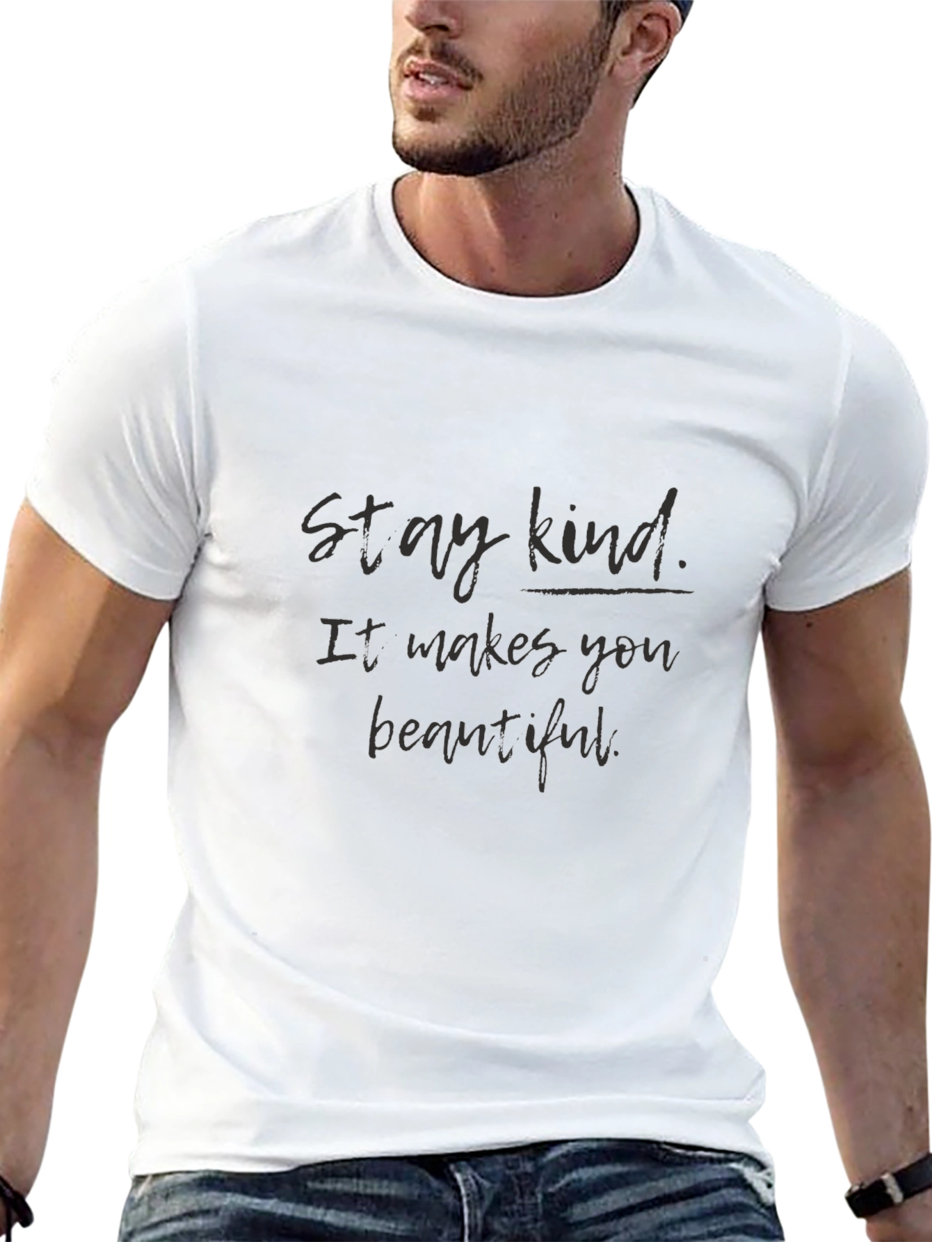 Black Stay Kind Graphic Tee - Inspirational Message view 13