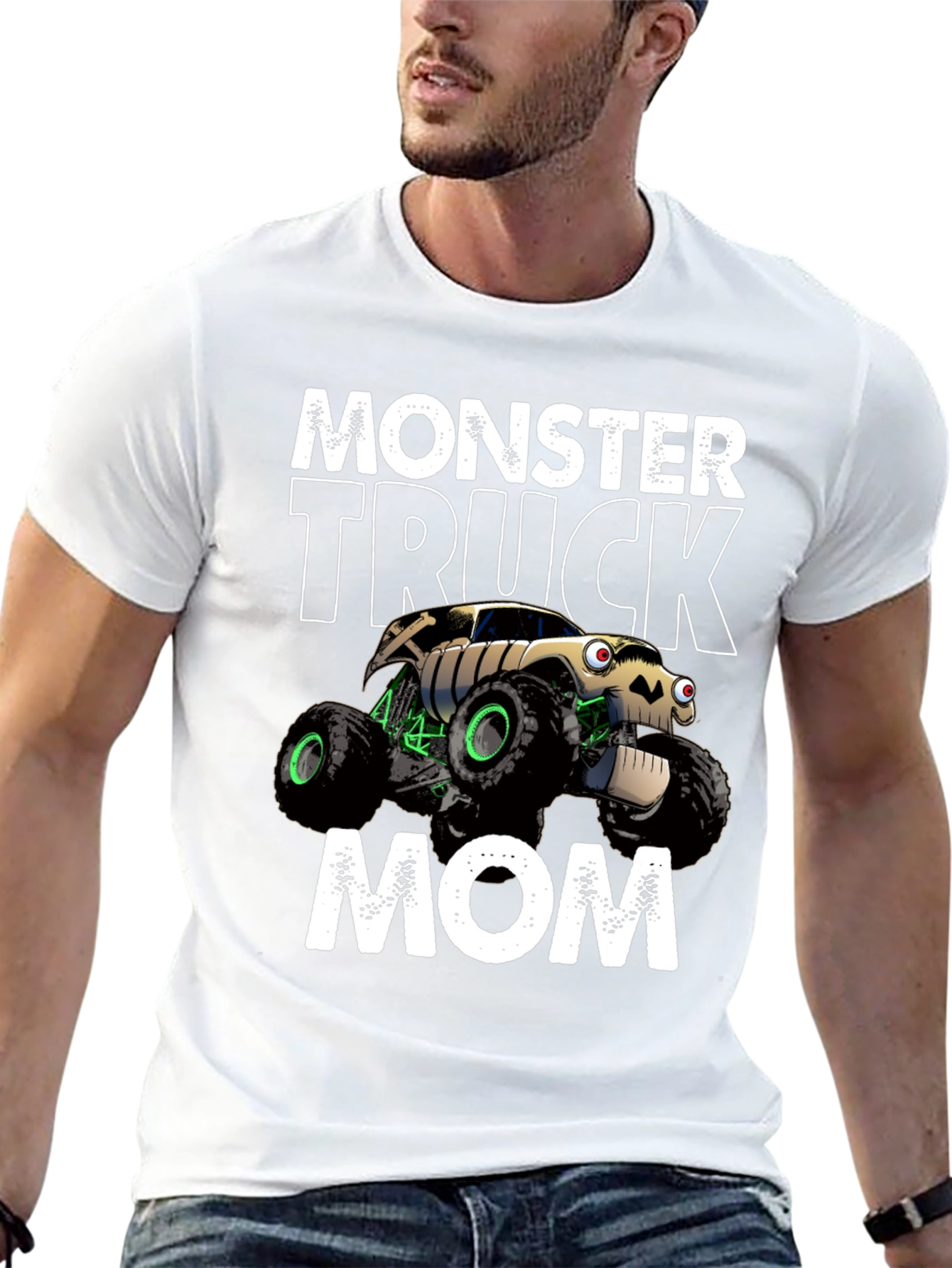 Black Monster Truck Mom T-Shirt - Black Cotton Blend view 13