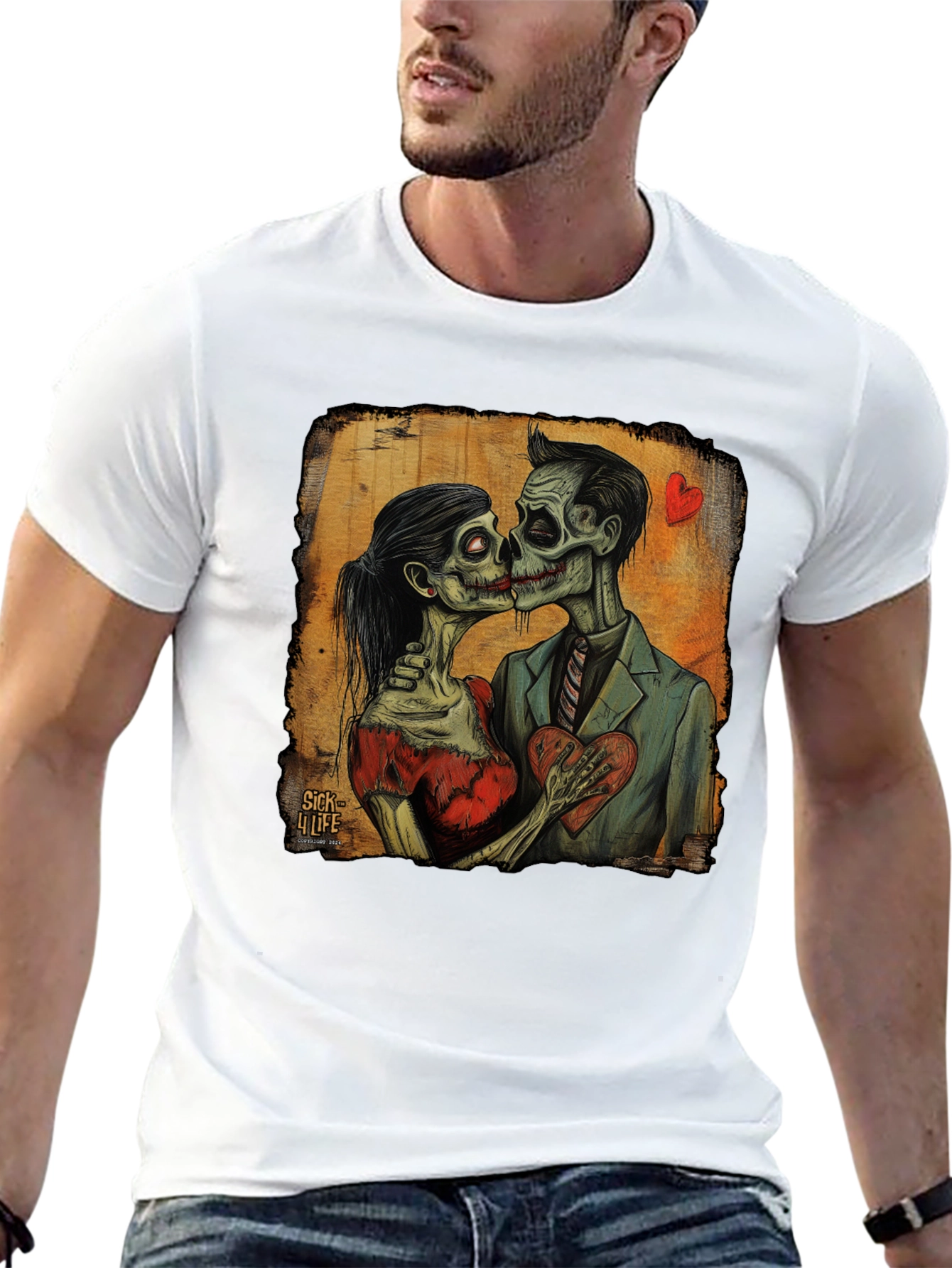 Black Zombie Love T-Shirt - Undead Romance Tee view 13